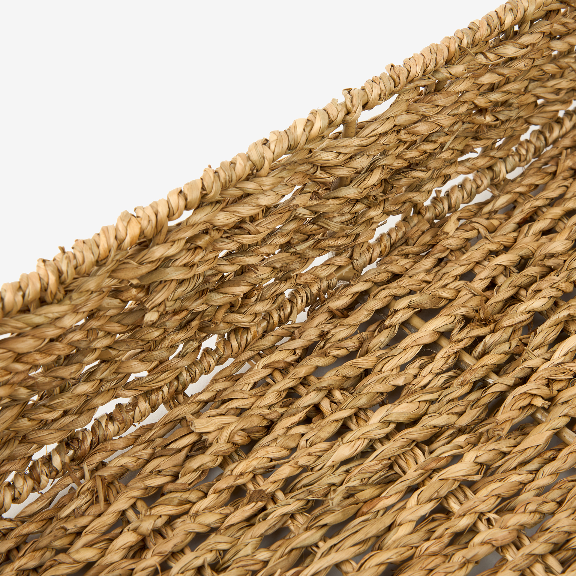 Bandeja con asas de fibras naturales Blunt 38x23x7cm