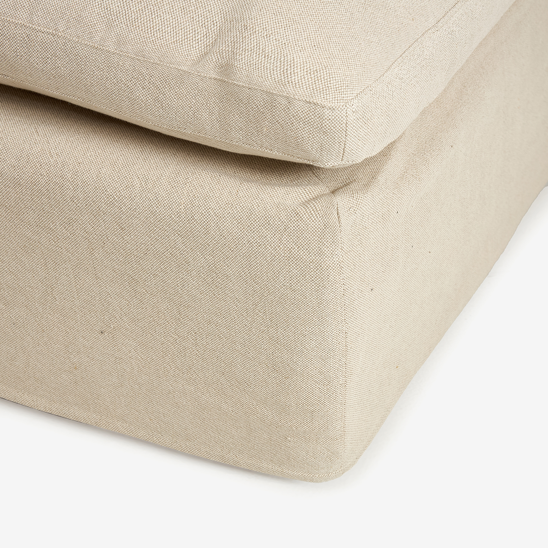 Puf de lino beige Aiden 95x95x45cm Clau&Chloe