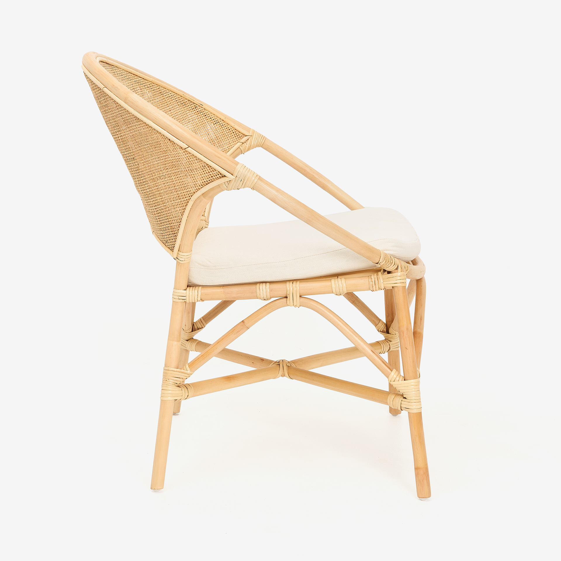 Silla de comedor de ratán beige Milos 77x70x84cm