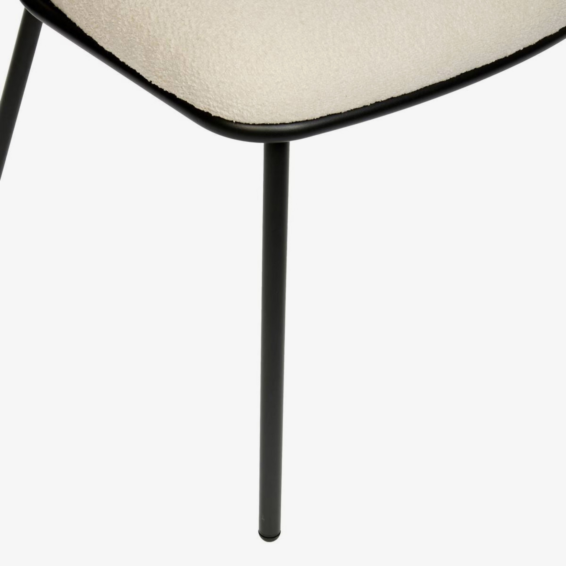 Sill&oacute;n de comedor marfil de chenilla Borel 