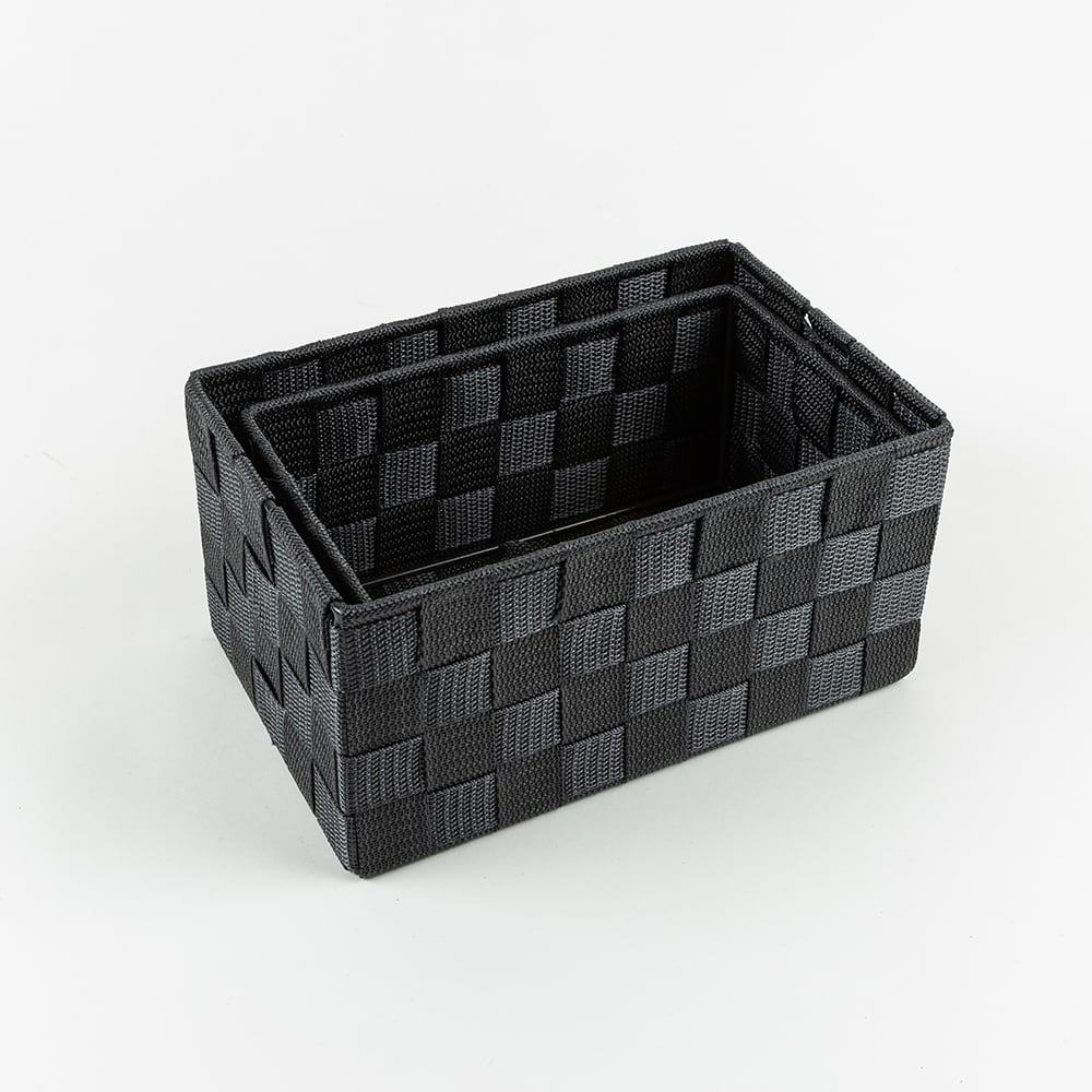 Set de 2 contenedores trenzados 15x23x11cm