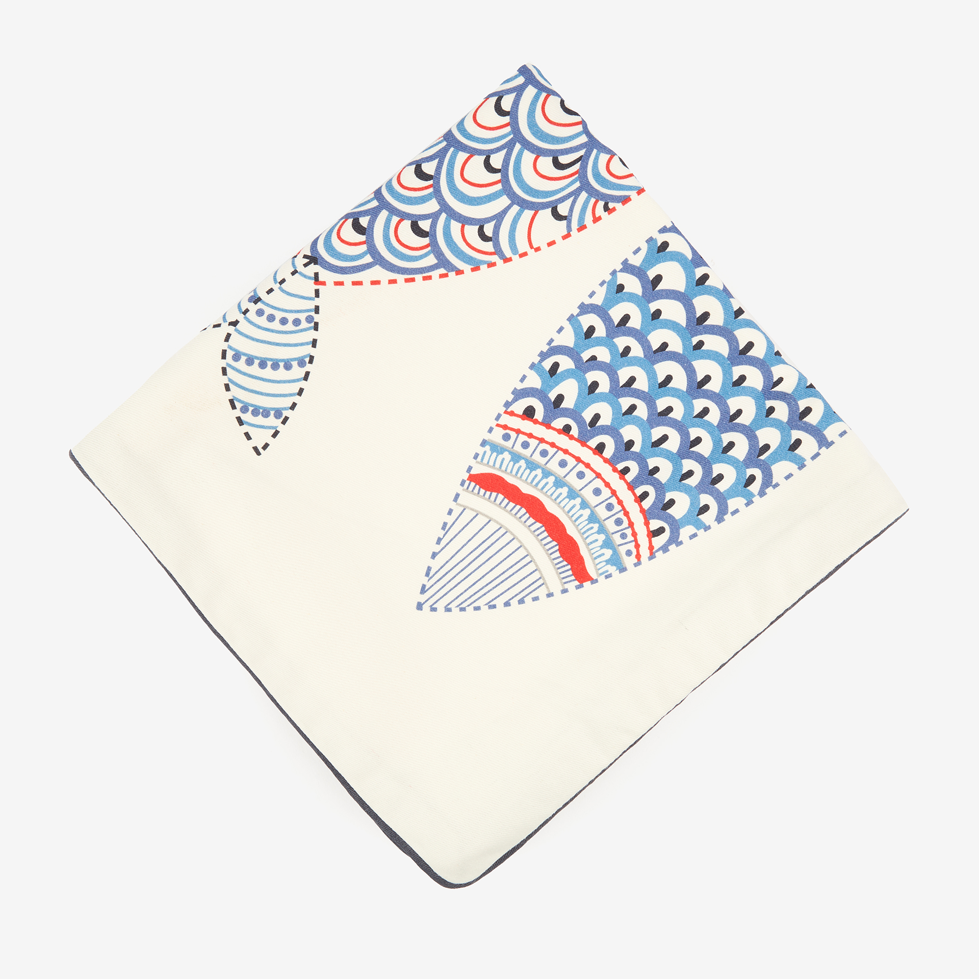 Funda de coj&iacute;n de algod&oacute;n Fishes 45x45cm