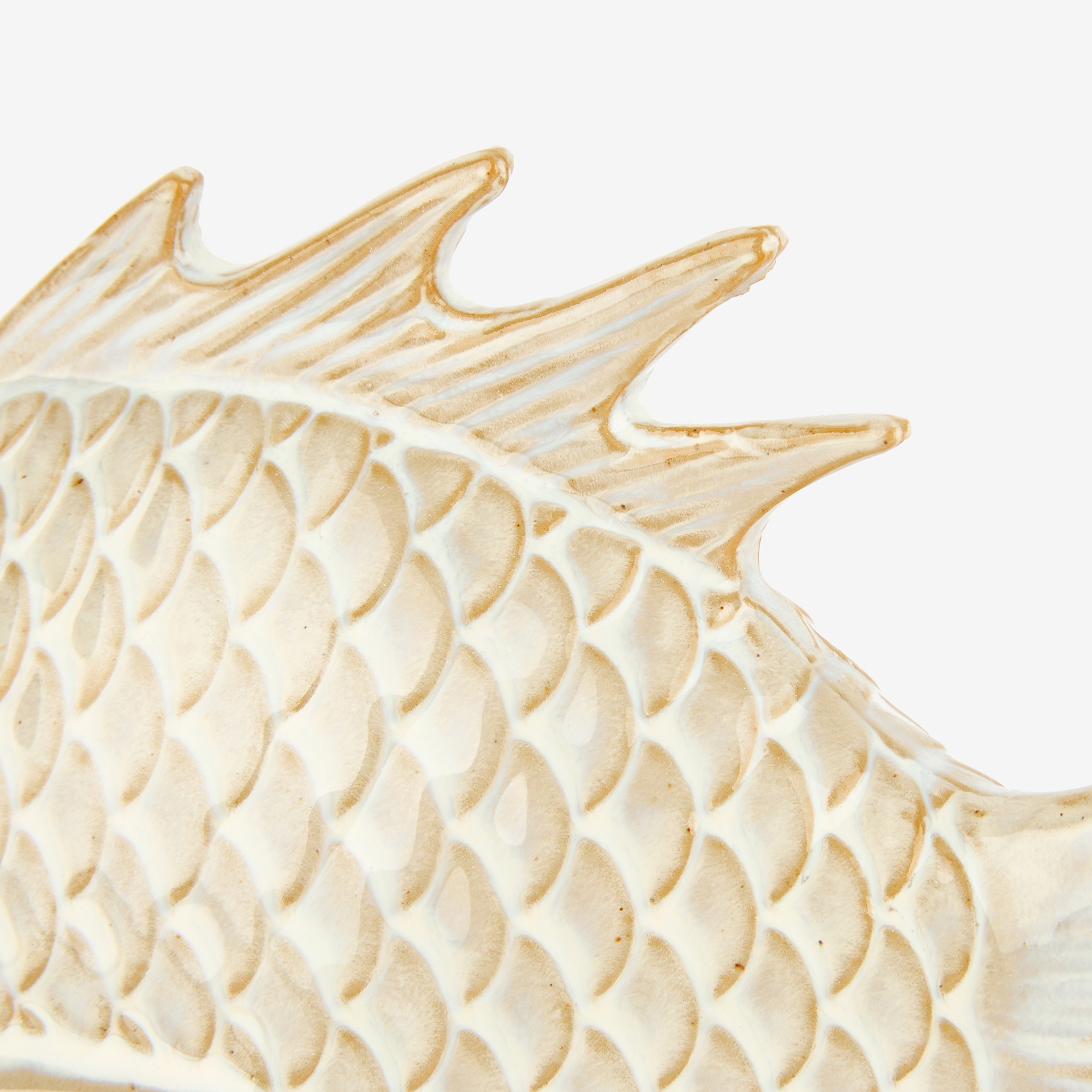 Figura decorativa de cerámica blanca Fish Sea 17,5x6,9x10,3cm