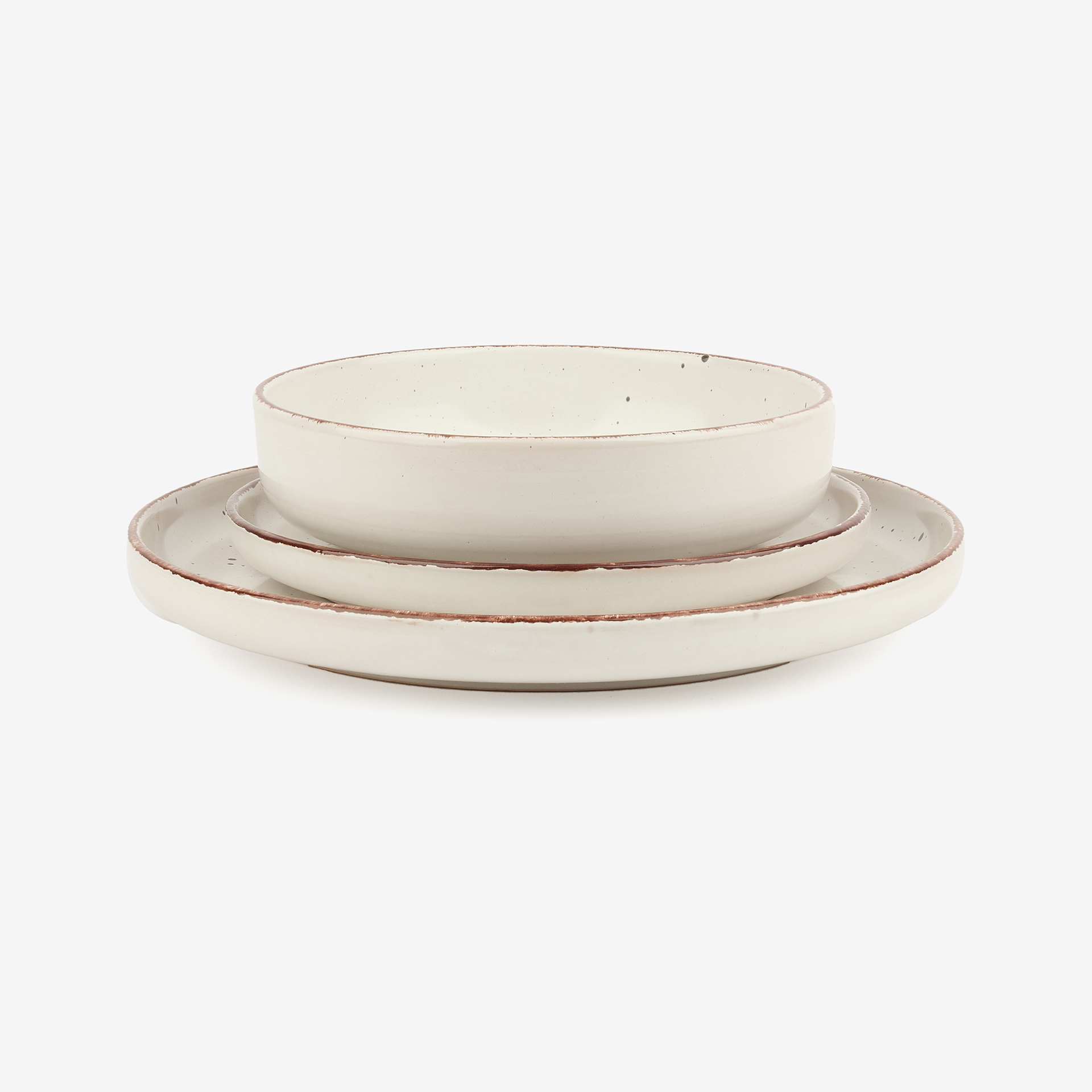 Vajilla de 12 piezas de cerámica beige Iria