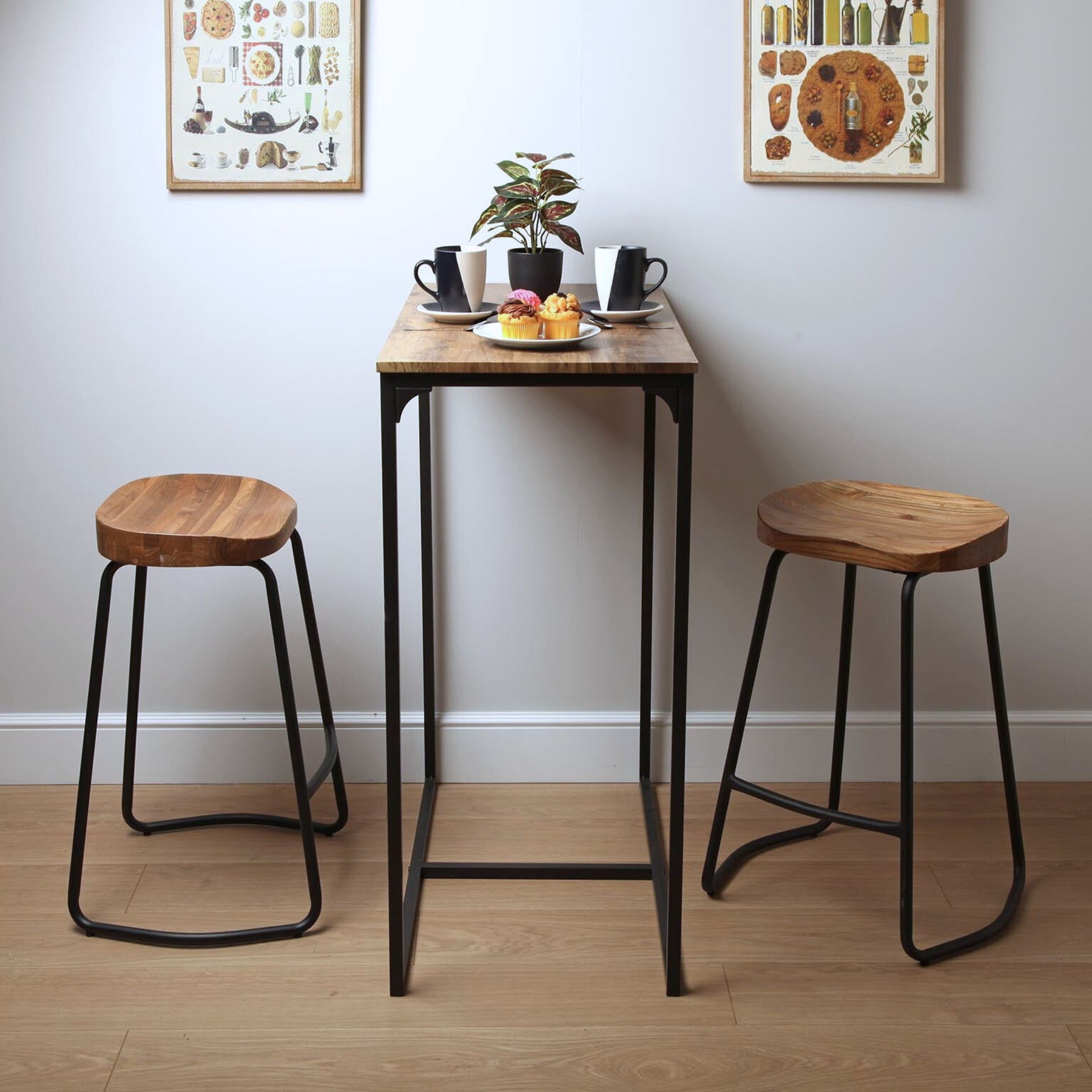 Taburete madera Micaelo 50x42x65cm