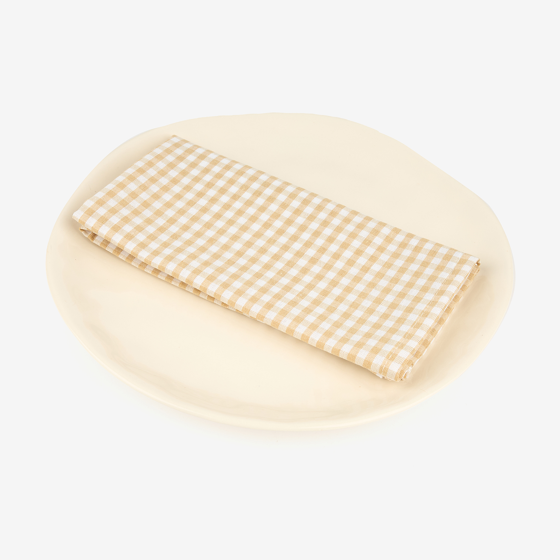 Set de 2 servilletas beige Vichy 43x43cm