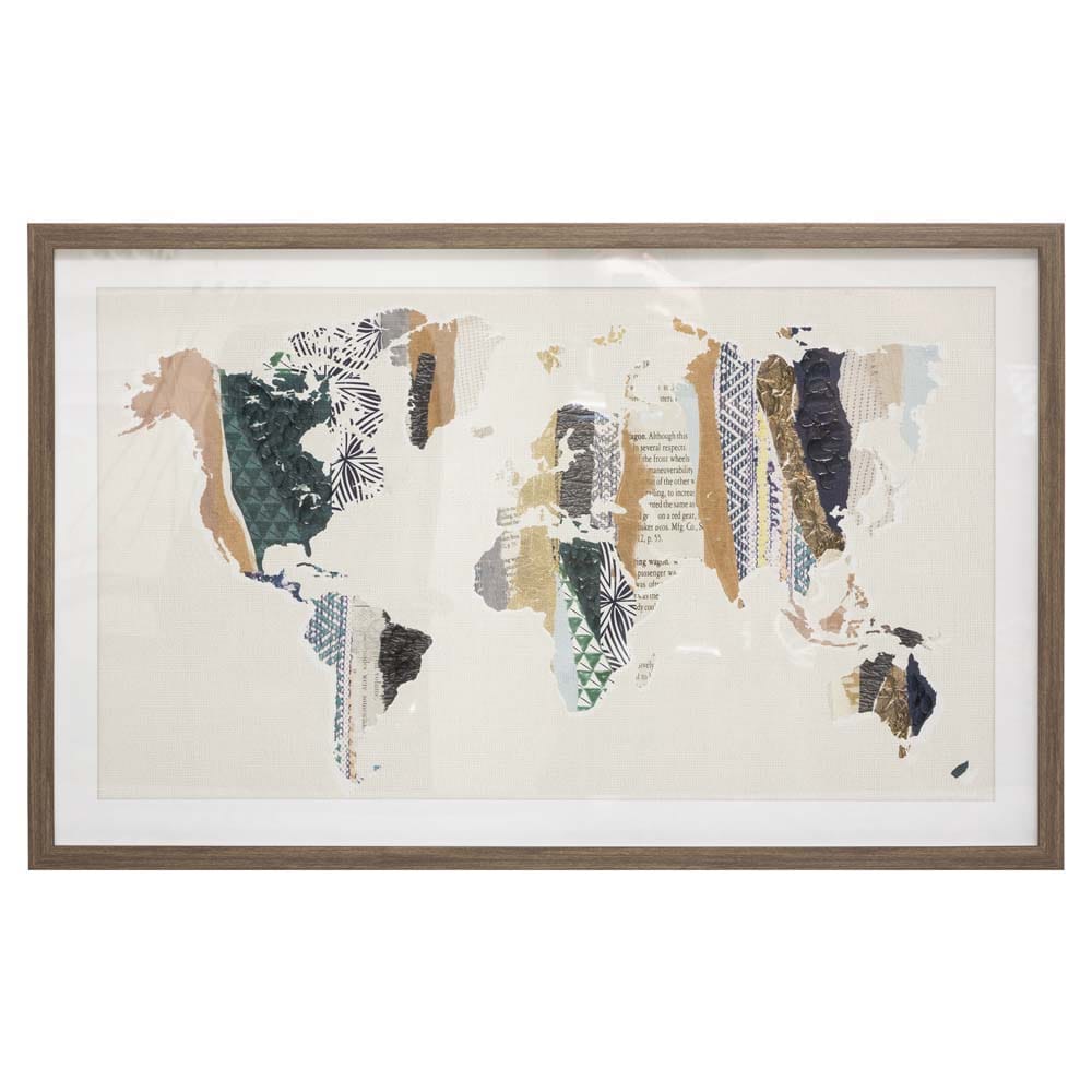 Cuadro mapa mundi 80x50cm