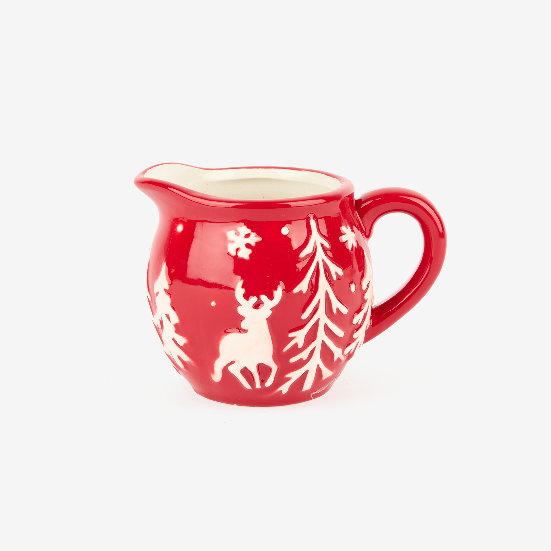 Lechera de gres roja Navidad 19cl