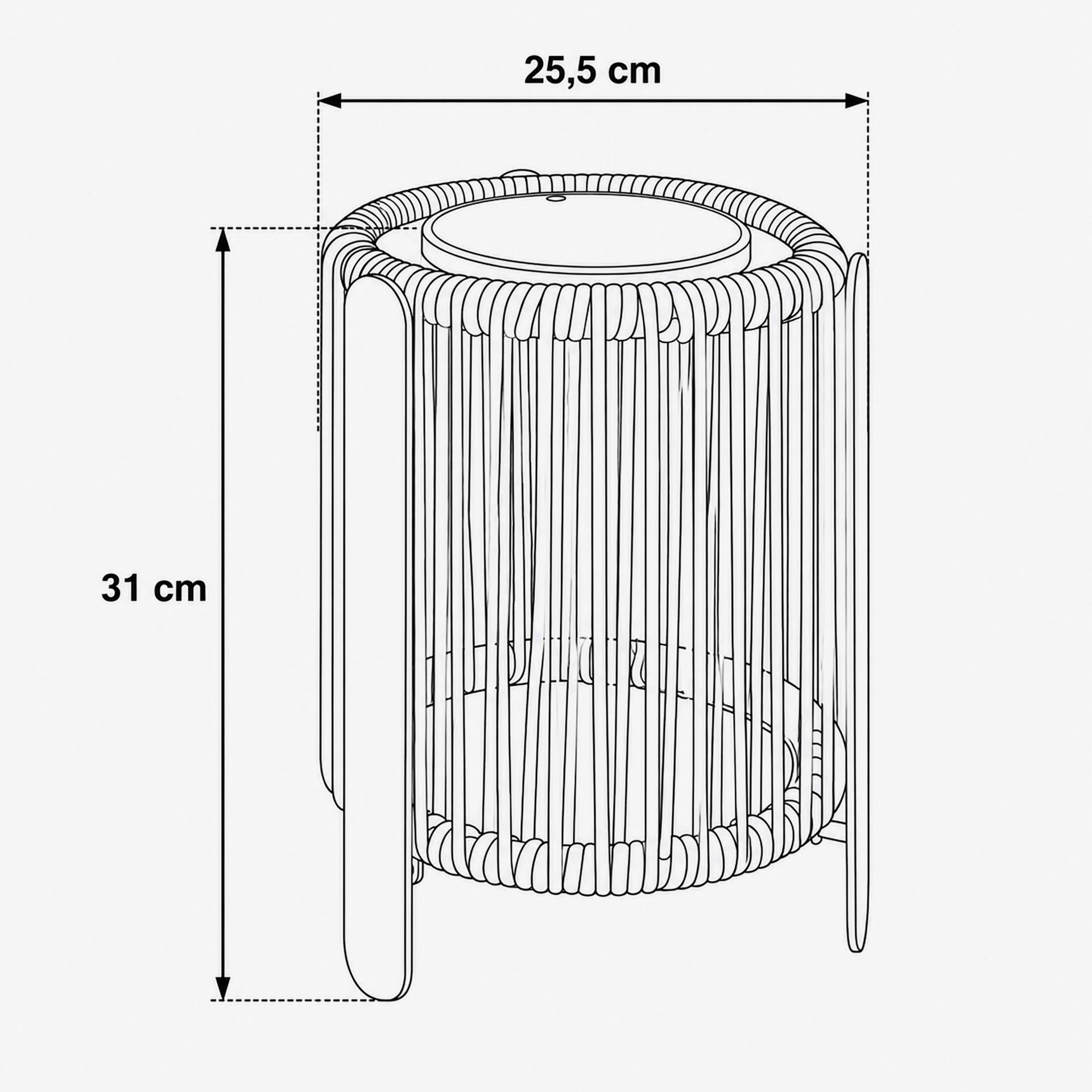 Lampara de mesa solar para jard&iacute;n marron Lynor &Oslash;16x31cm