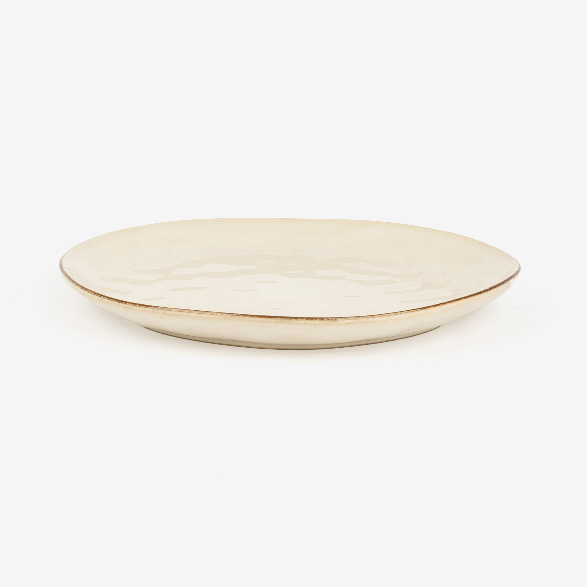 Plato llano de gres crema Bilada Ø27cm