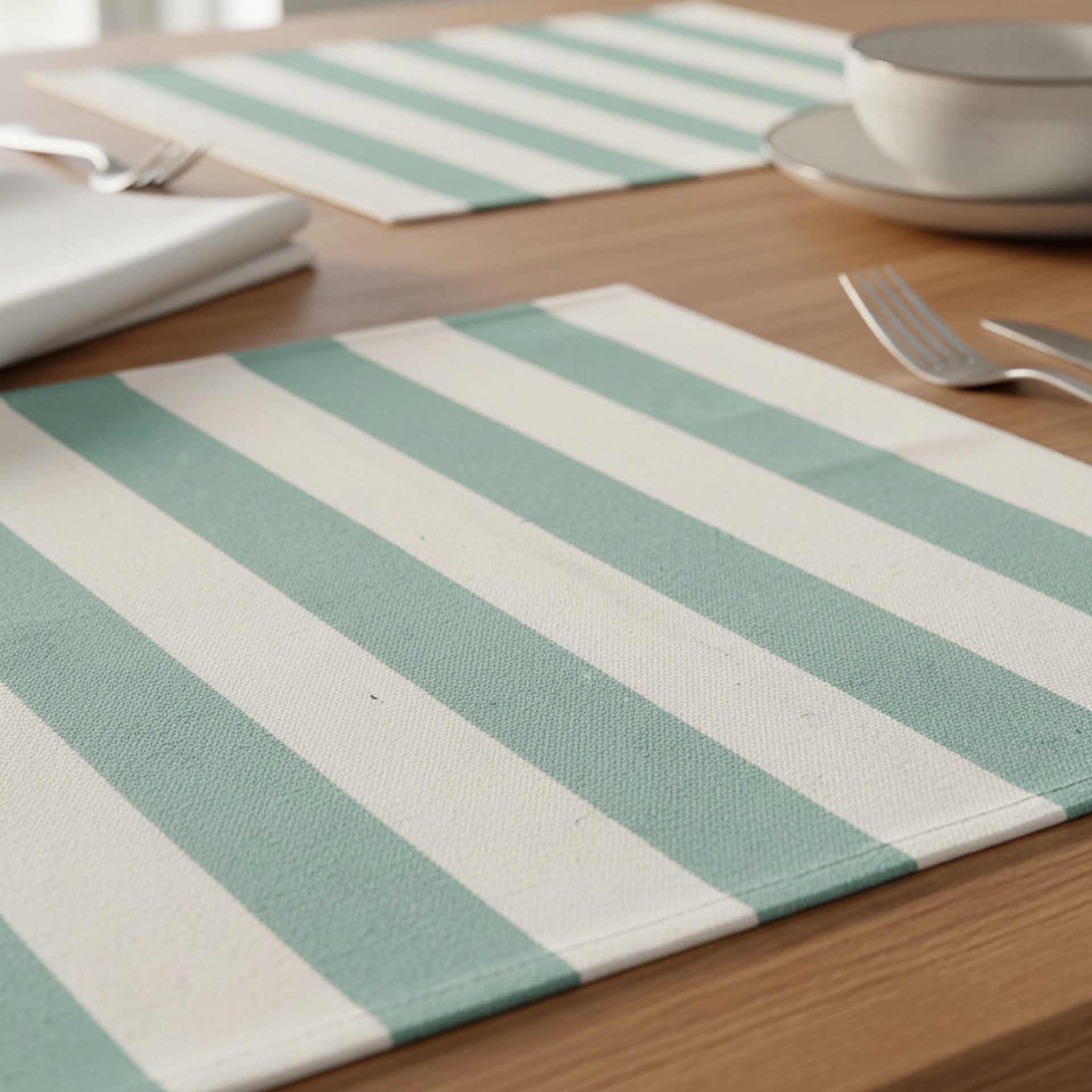 Set de 2 manteles individuales verde y blanco Calma 33x45cm