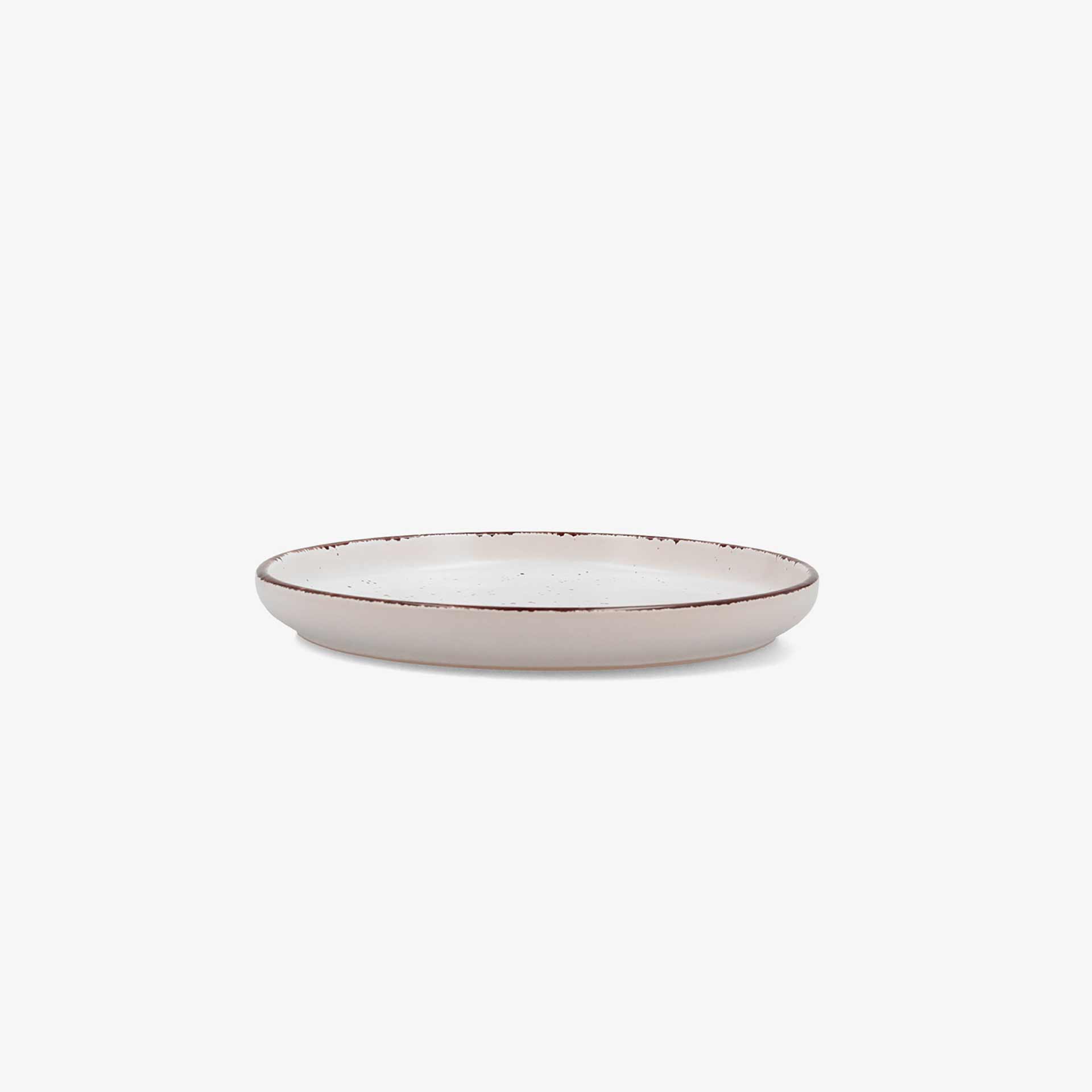 Plato de postre de cer&aacute;mica beige Iria &Oslash;20cm