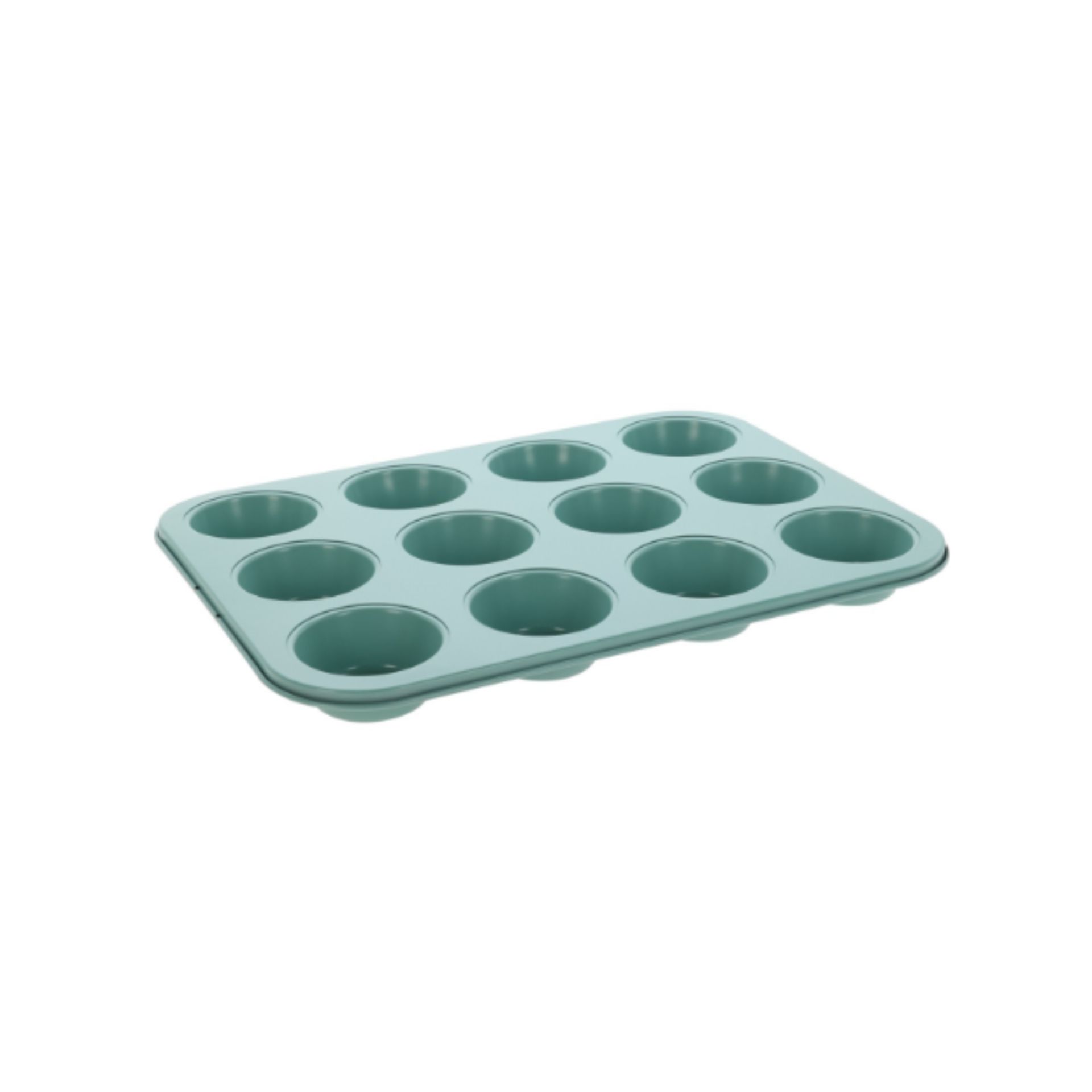 Molde para 12 muffins de acero verde Nela
