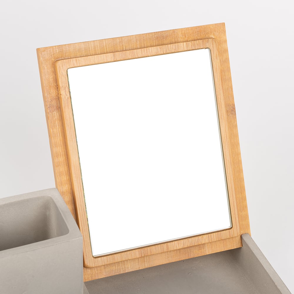 Joyero de bambu con espejo Midi 8x8x22cm