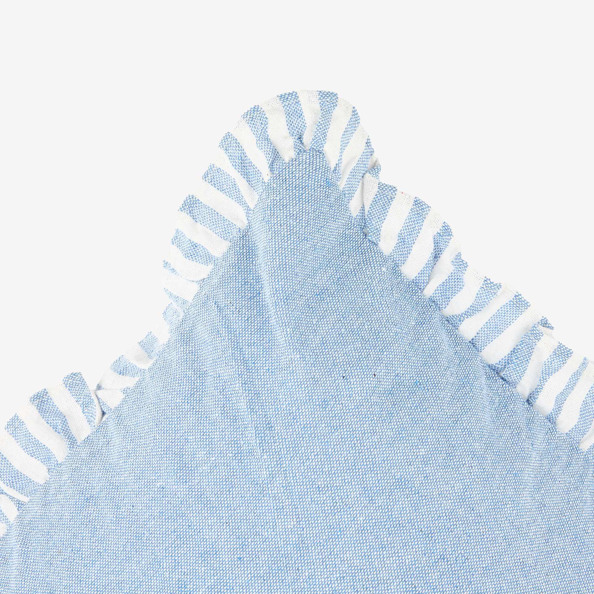 Funda de cojín de algodón volante azul Timoti 45x45cm