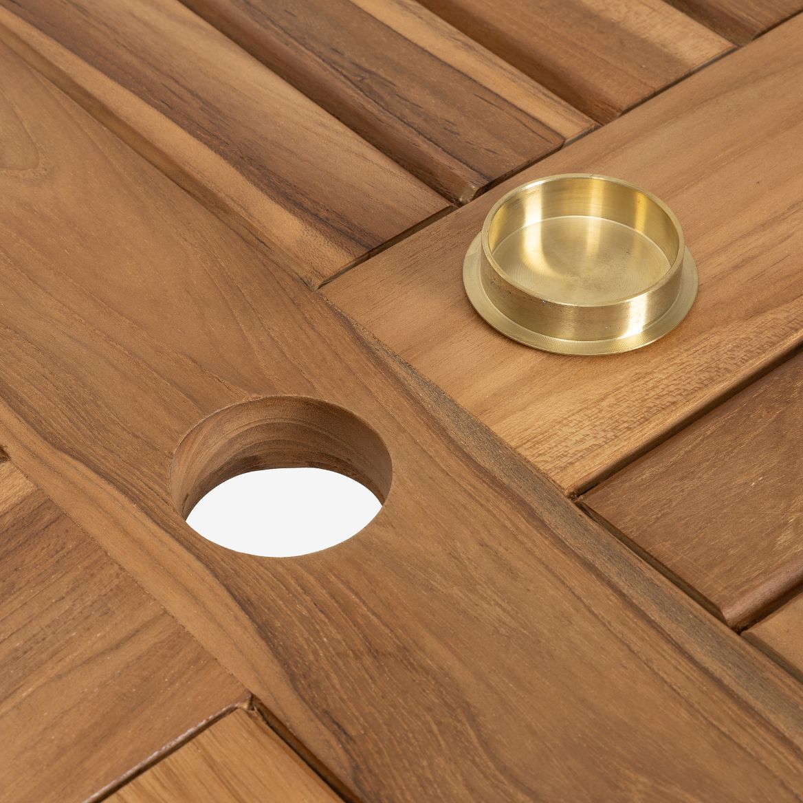 Mesa redonda de madera de teca &Oslash;110x75cm