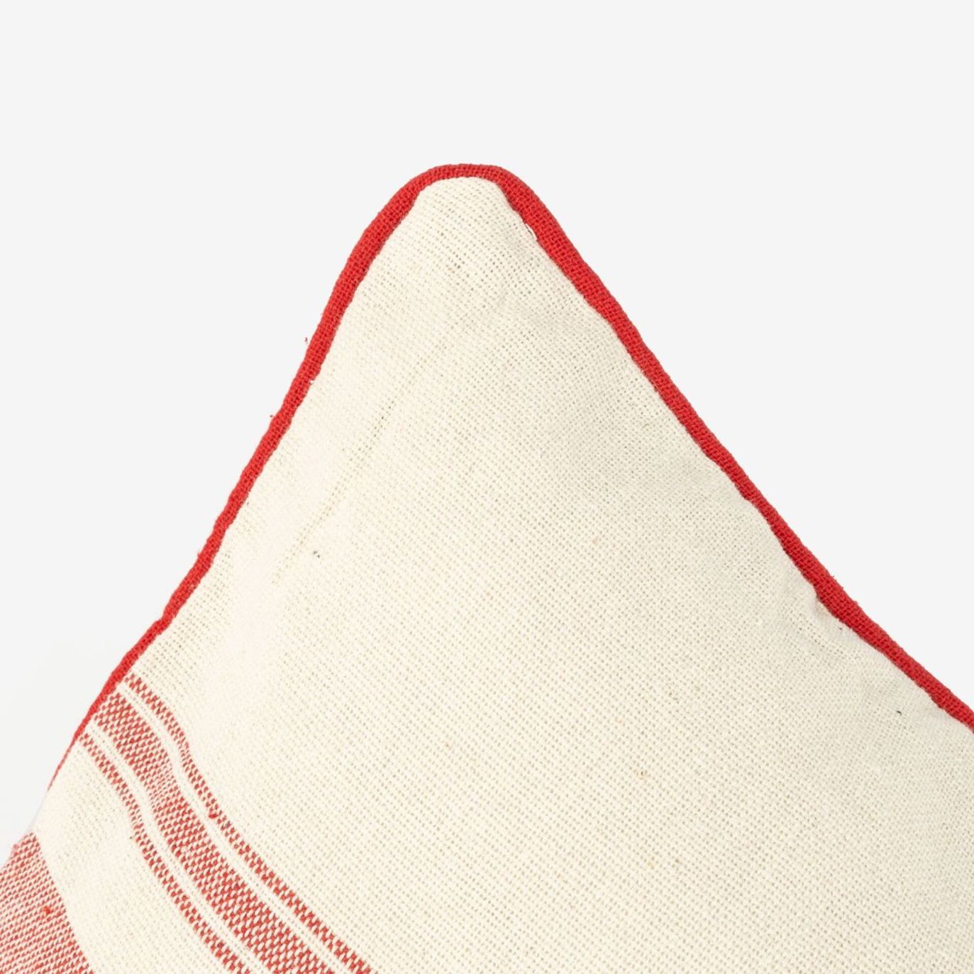 Funda de cojín de algodón con rayas rojas Niza 30x45cm