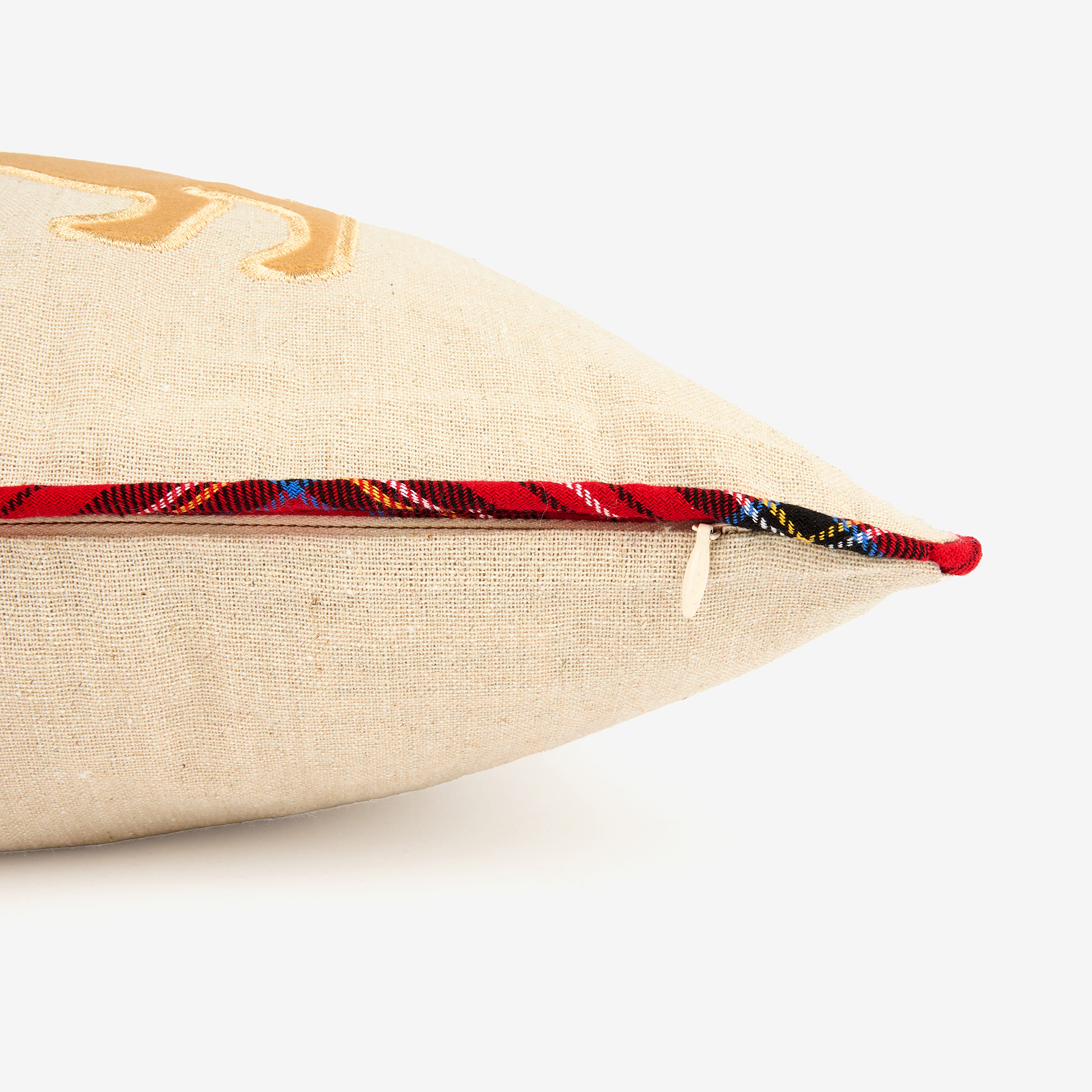 Funda de cojín Perro con jersey de tartán 30x45cm