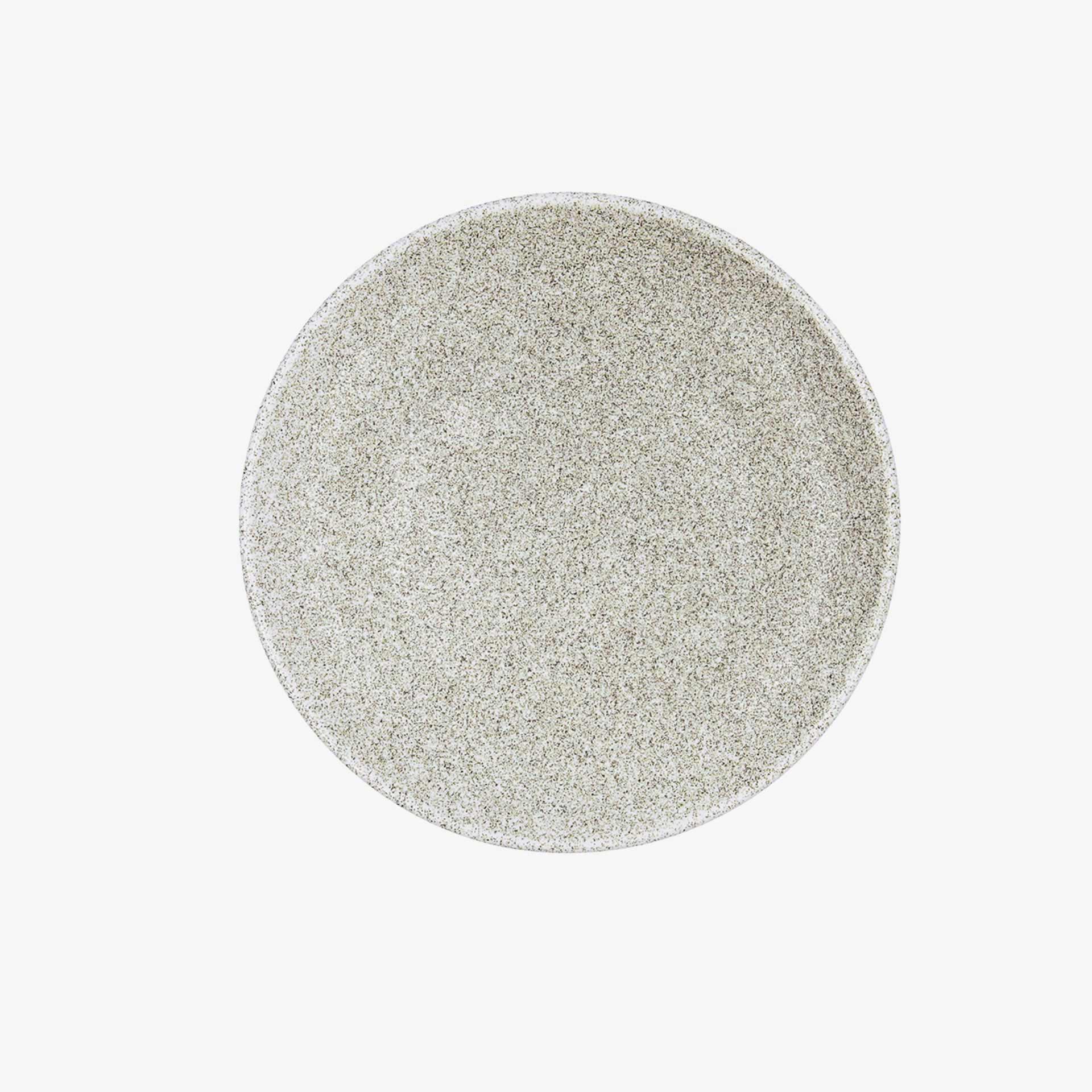 Plato de postre gris efecto piedra de porcelana Travertin &Oslash;21cm