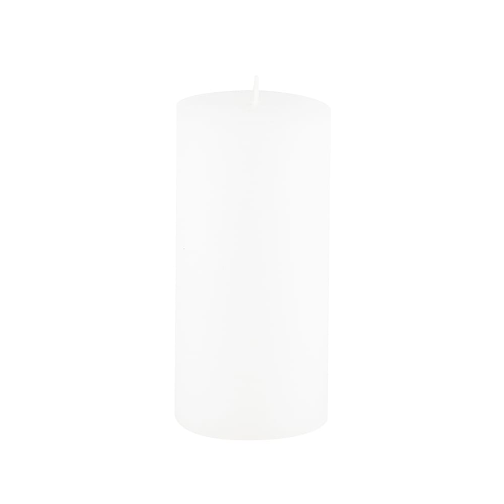 Vela redonda blanca rústica Ø7x14cm