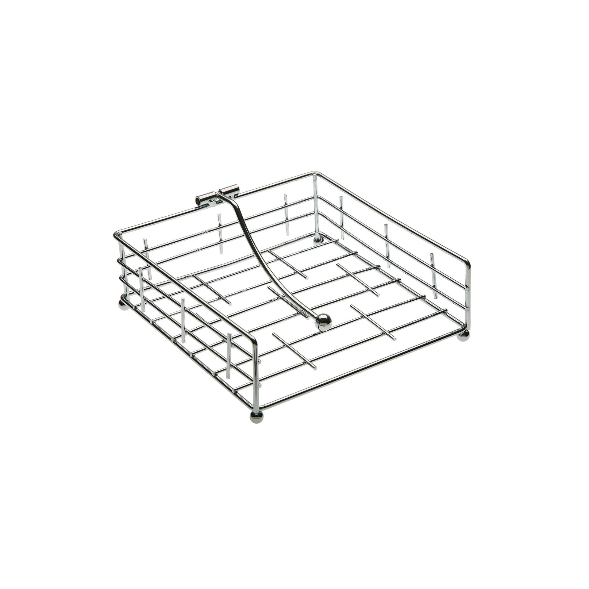 Servilletero de metal cromado 19x19cm