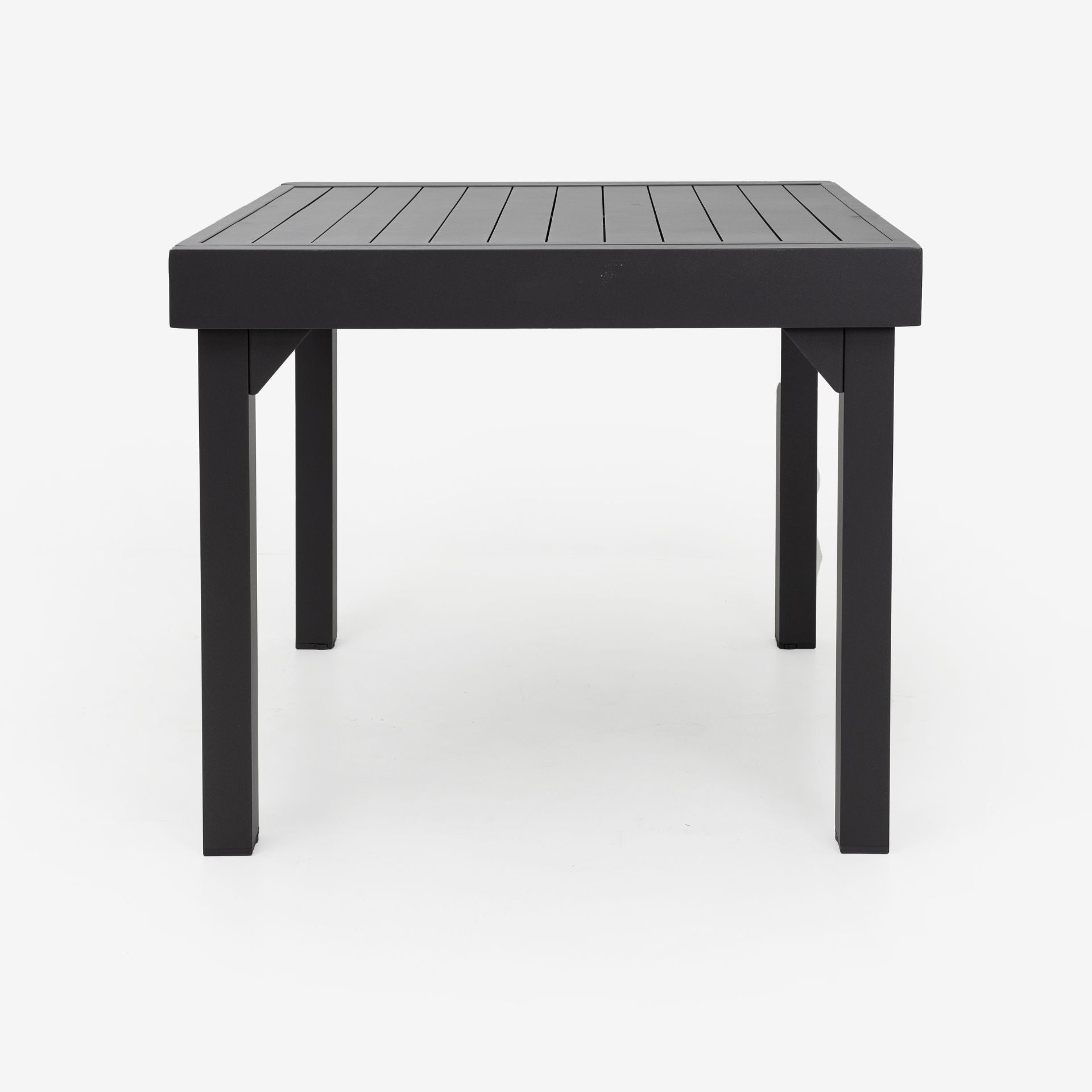 Mesa de jard&iacute;n extensible de aluminio gris oscuro Paros 90/180x90x75cm