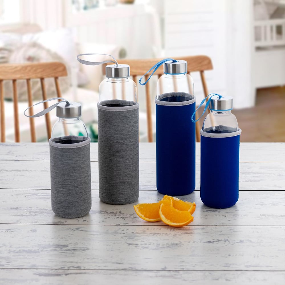 Botella con funda gris de cristal Temel 40cl