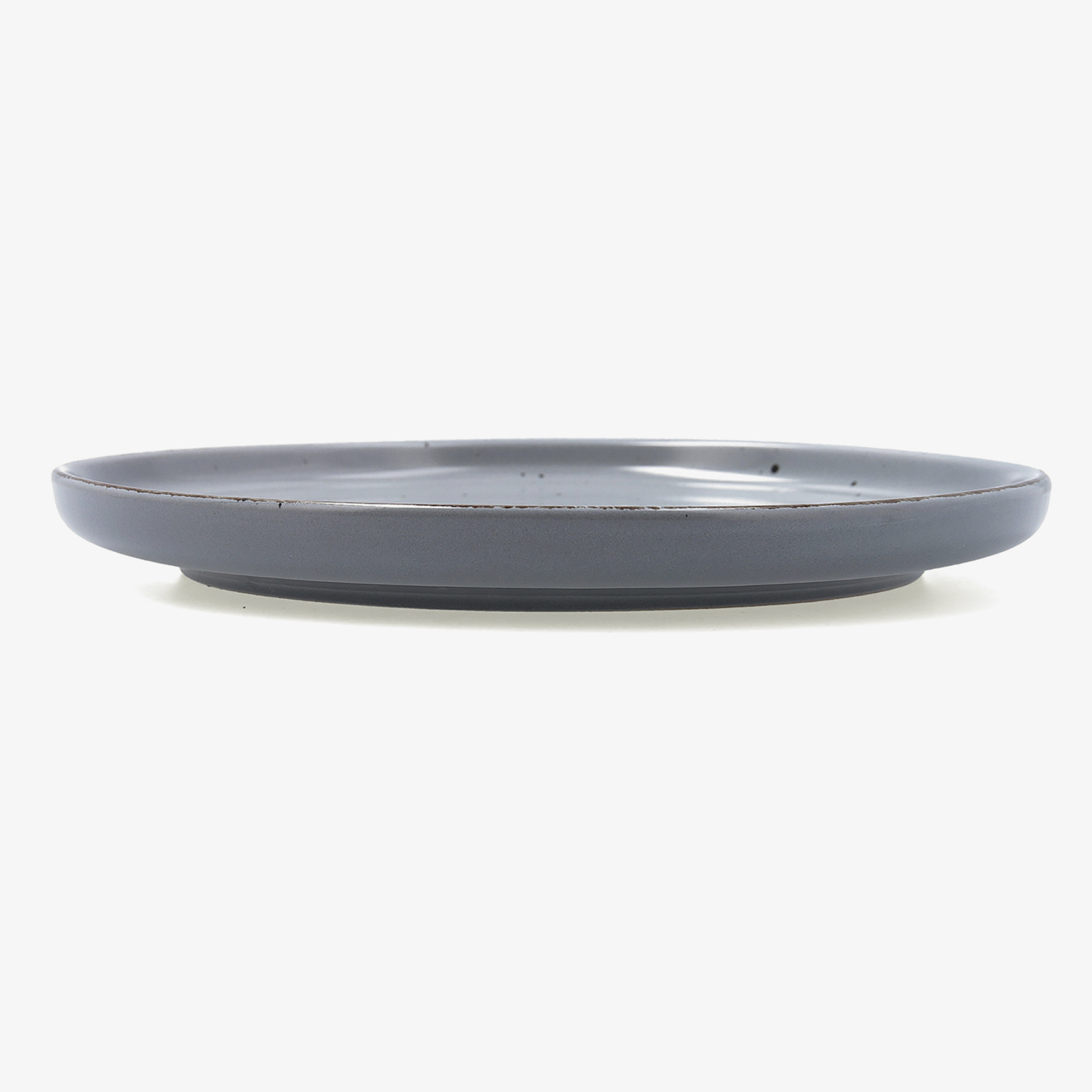 Plato llano gris de cer&aacute;mica Iria &Oslash;26,5cm