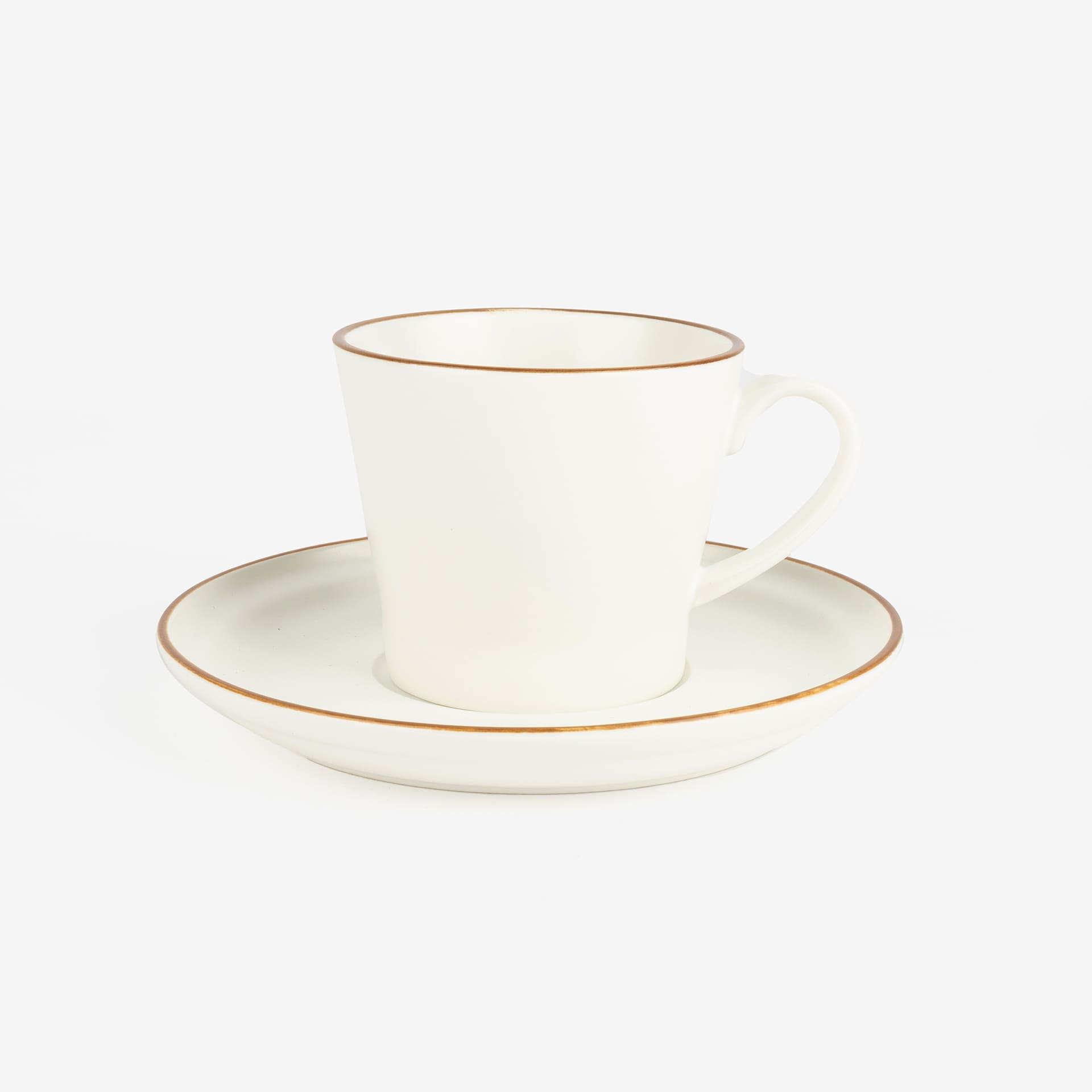 Taza de t&eacute; con plato de porcelana blanca Zuria 2
