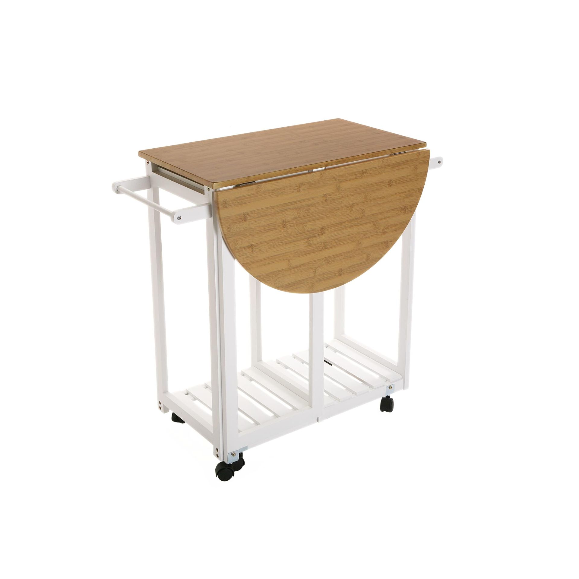 Mesa de cocina extensible con 2 taburetes de madera DM 74x35x84cm