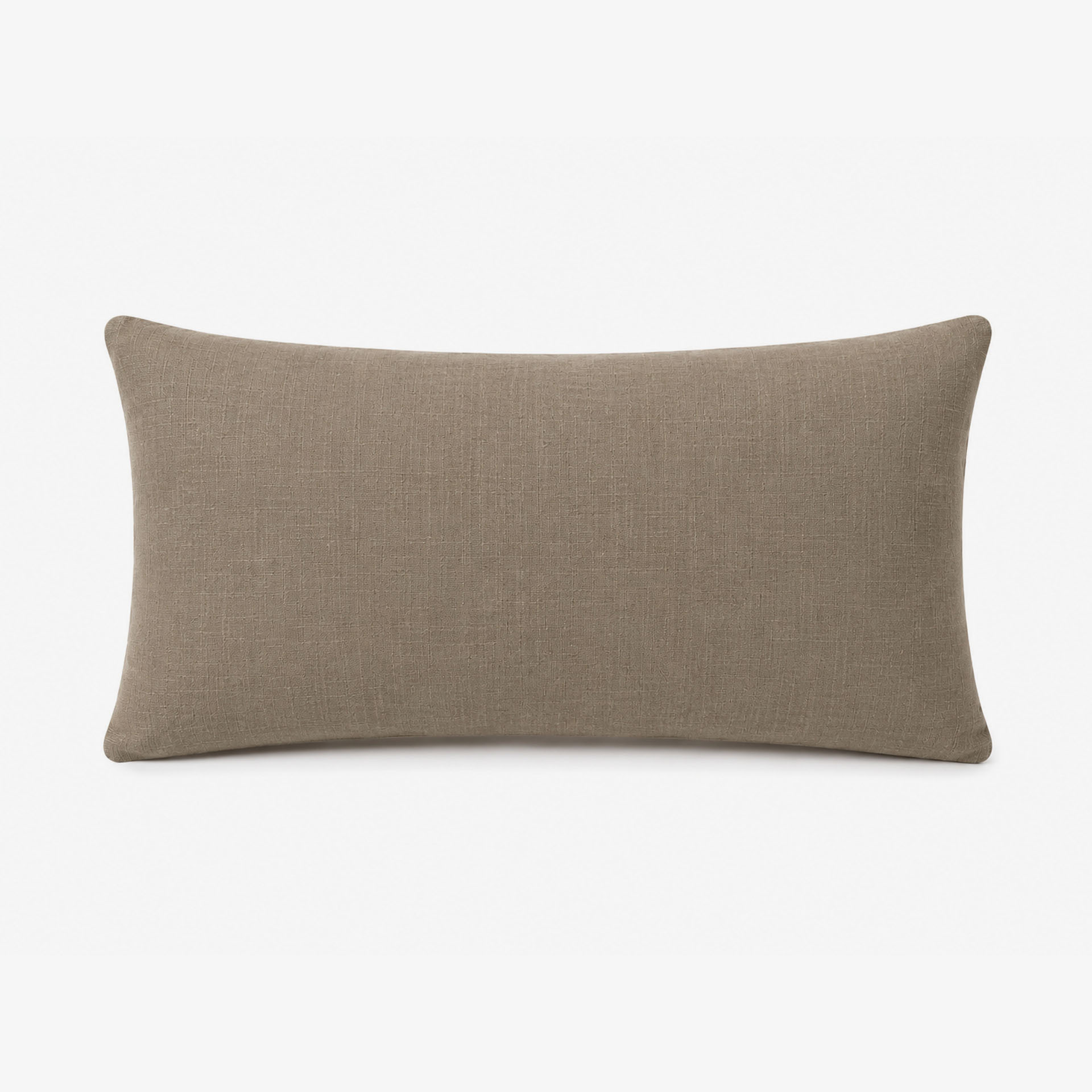 Funda de coj&iacute;n marr&oacute;n de poli&eacute;ster y lino Bruma 30x45cm