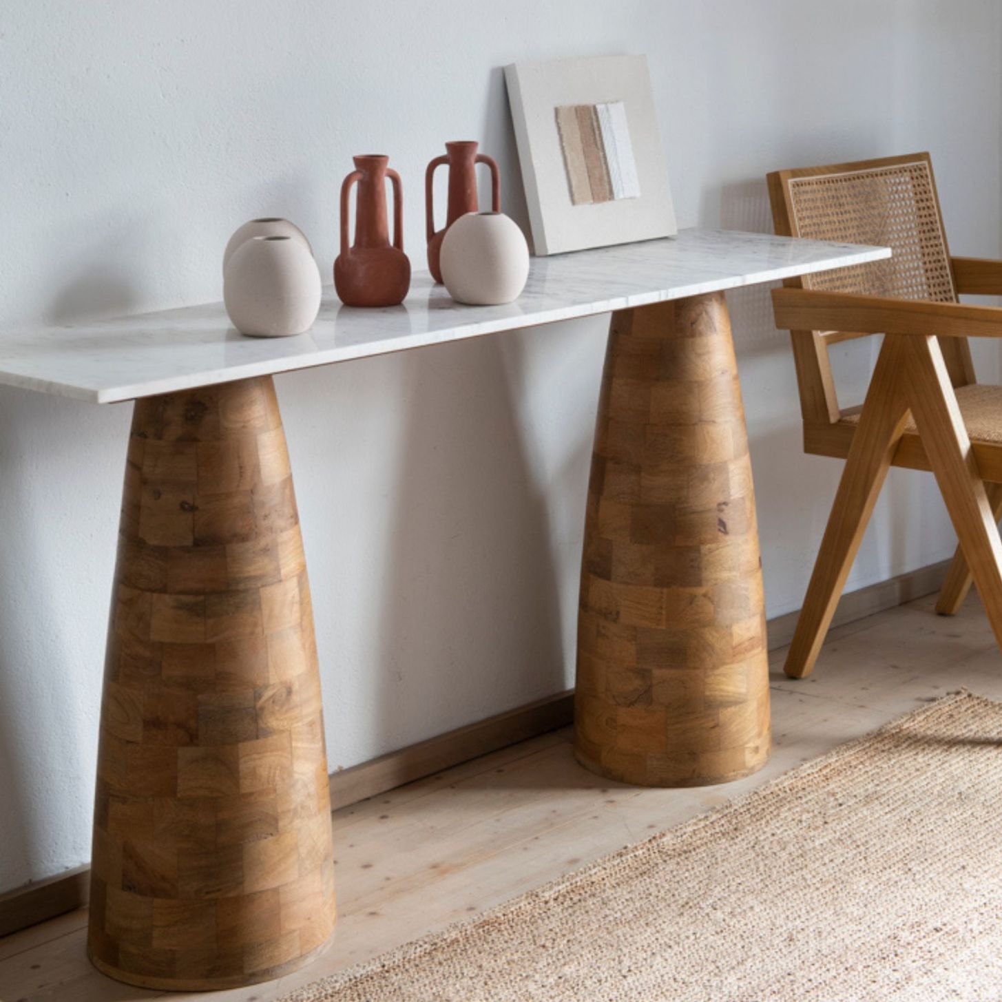 Consola de mármol Paz 150x40x78cm Clau&Chloe