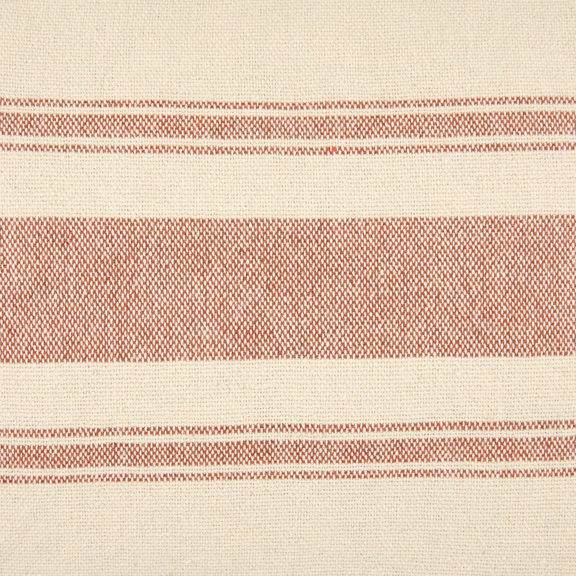 Funda de cojín beige con rayas teja Niza 30x45cm