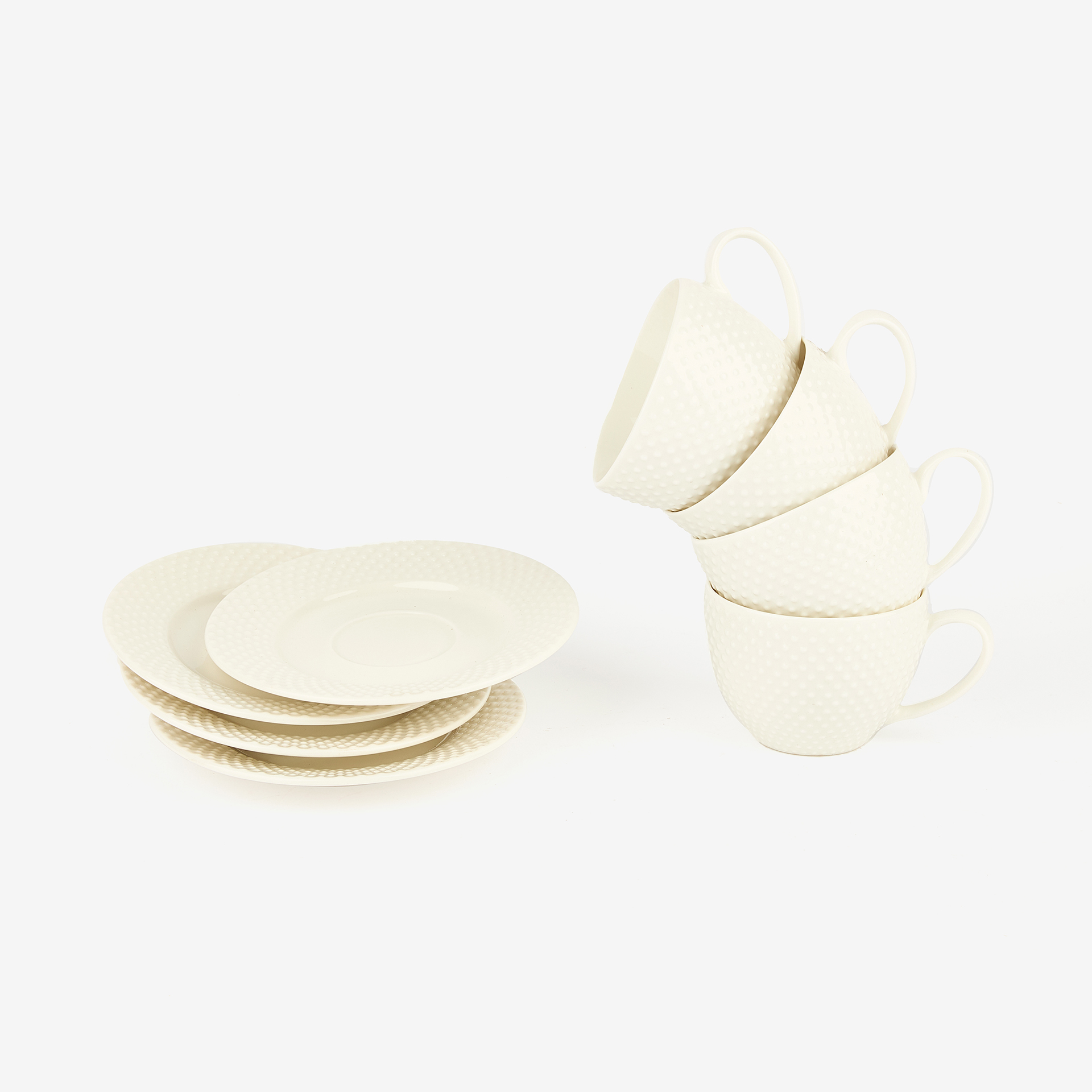 Set de 4 tazas de café con plato de cerámica Meloni 11cl