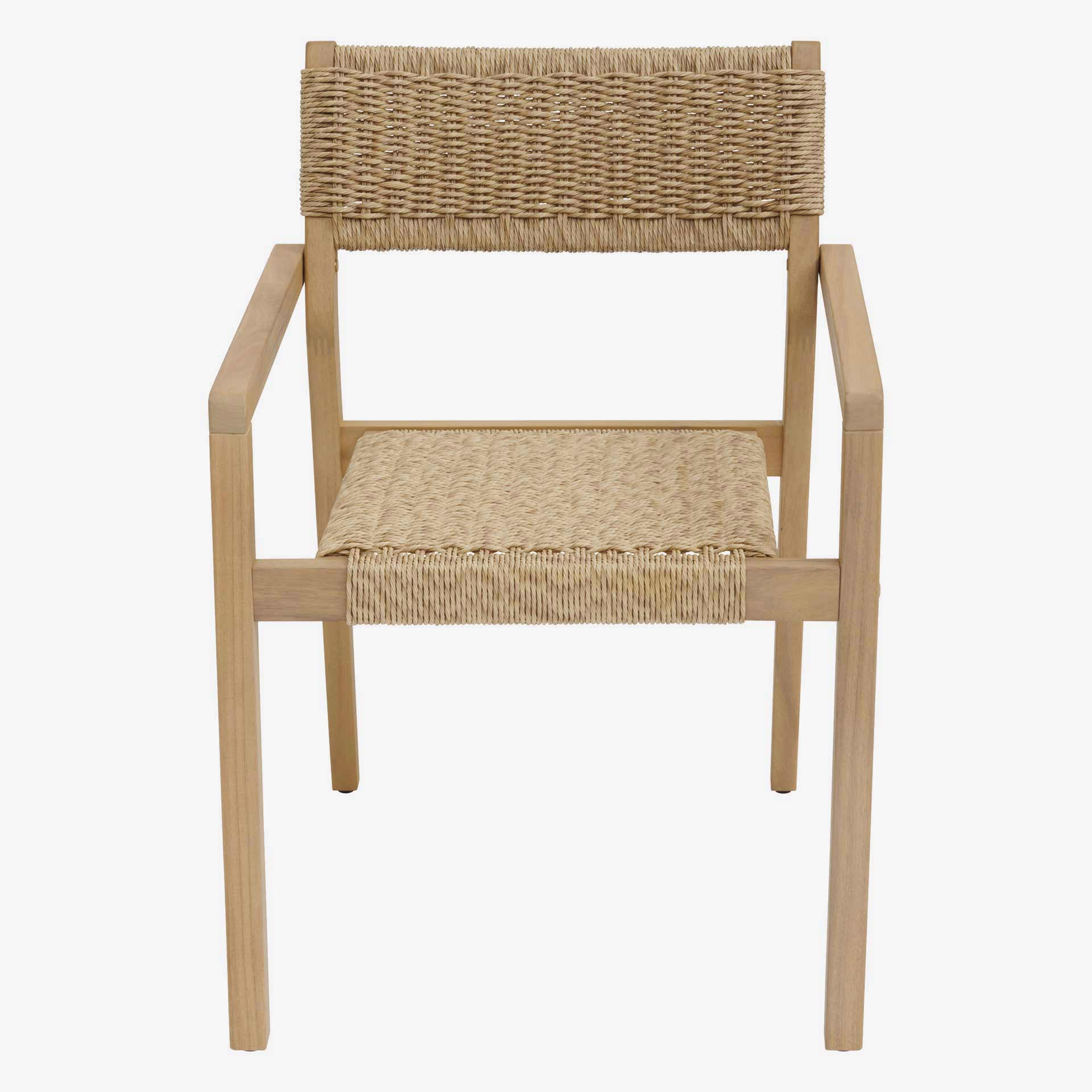 Set de 2 sillones de jard&iacute;n apilables de madera de acacia Temira 57x61x82cm