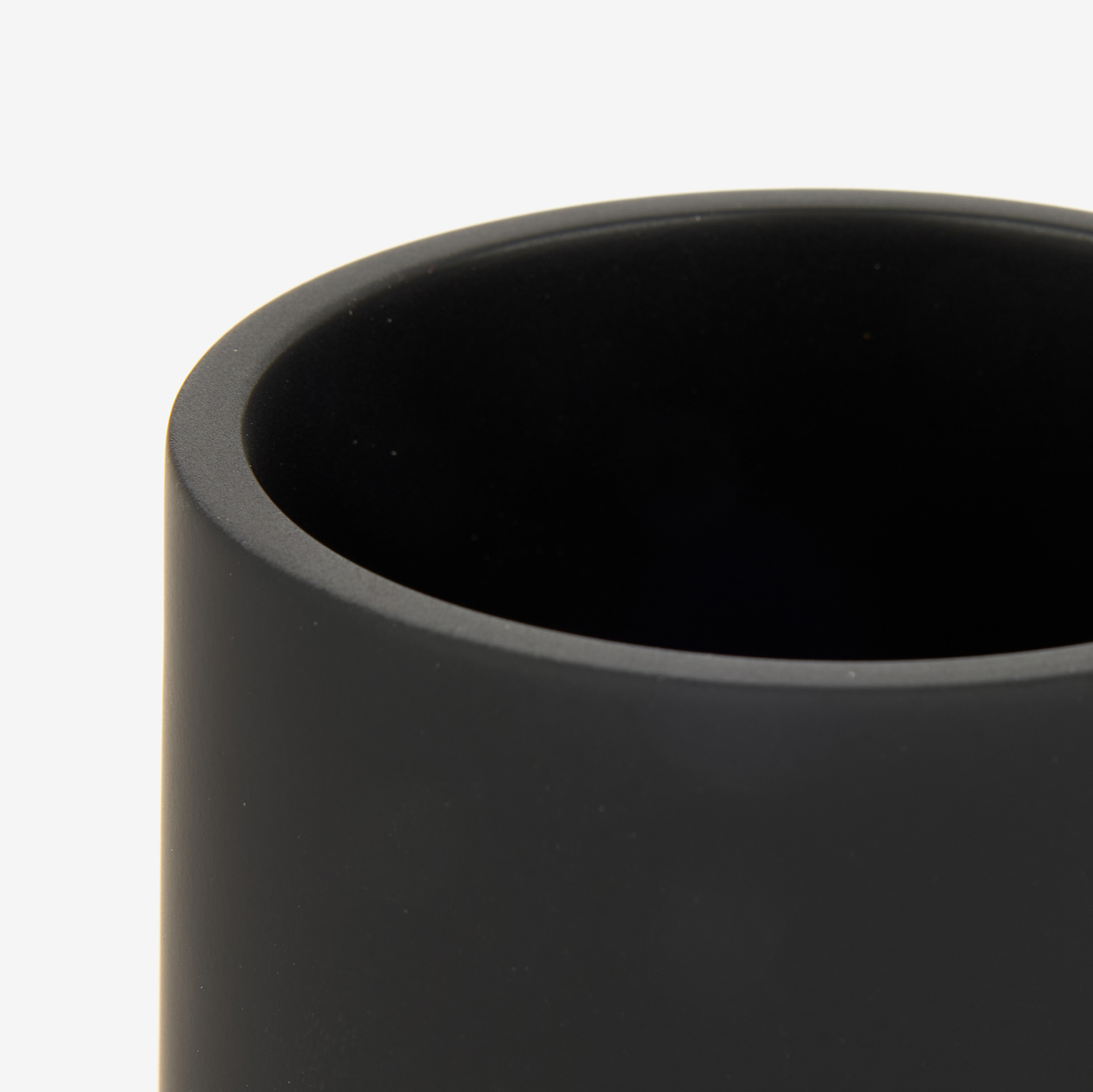 Vaso portacepillos de poliresina negro Carbon Ø8x10cm