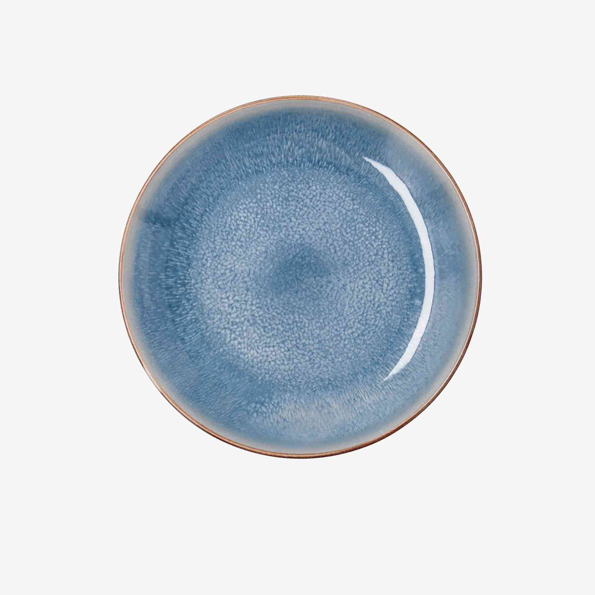 Plato de postre de porcelana azul Aura &Oslash;19cm