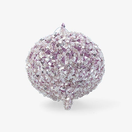 Bola de Navidad de lentejuelas rosa 8cm