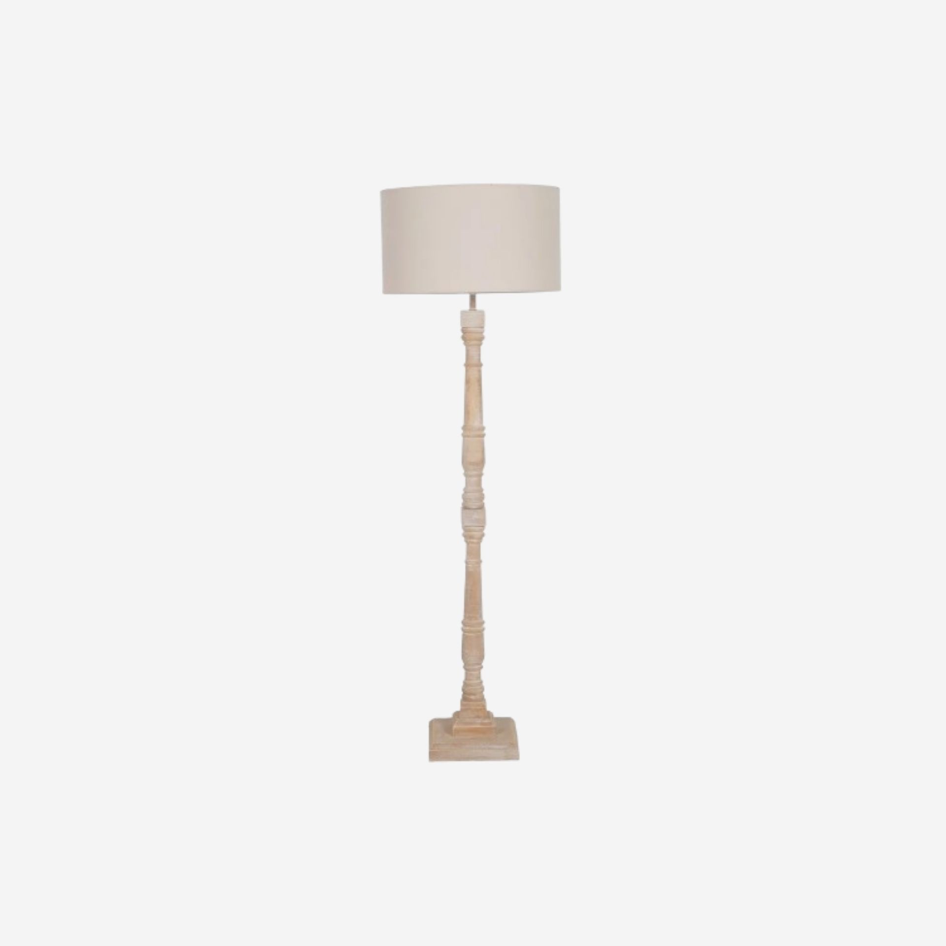 L&aacute;mpara de pie de madera de roble 48x48x154cm