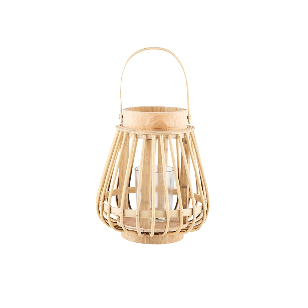 Farol redondo de bamb&uacute; &Oslash;15x16cm