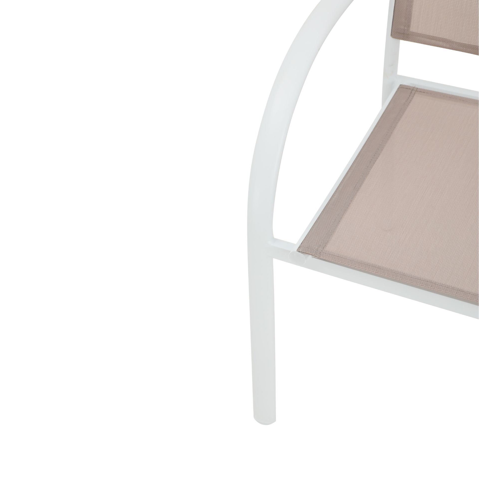 Silla de jardín de aluminio y textilene blanca Tabarca 56x62x88cm