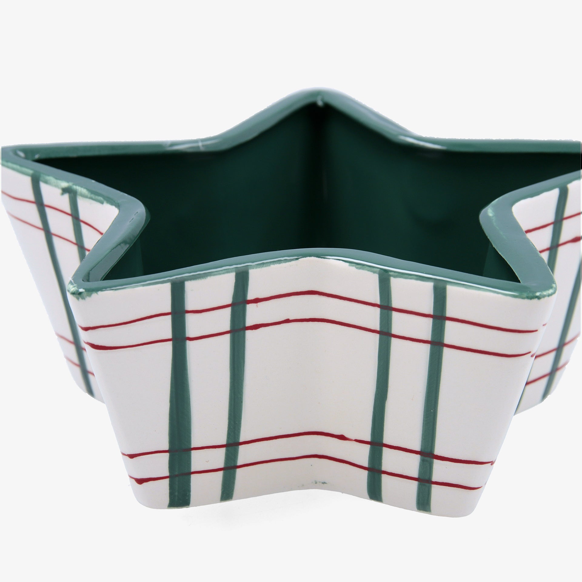 Bol estrella de dolomita verde Hollystripe Ø21x20x8cm Clau&Chloe