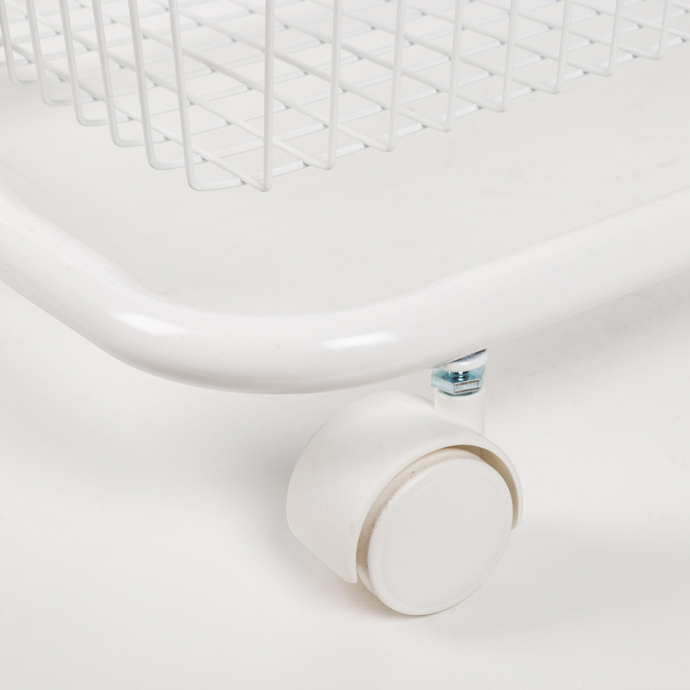 Carro de baño con 3 Cestas de acero blanco 43x34x75cm