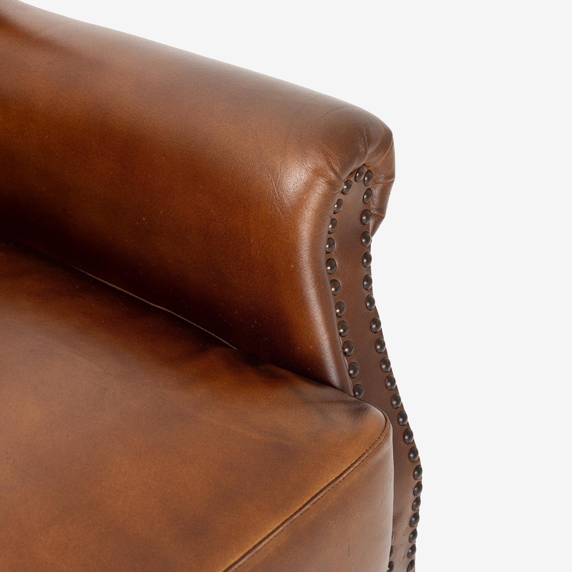Butaca de piel marrón Chester 65x72x80cm