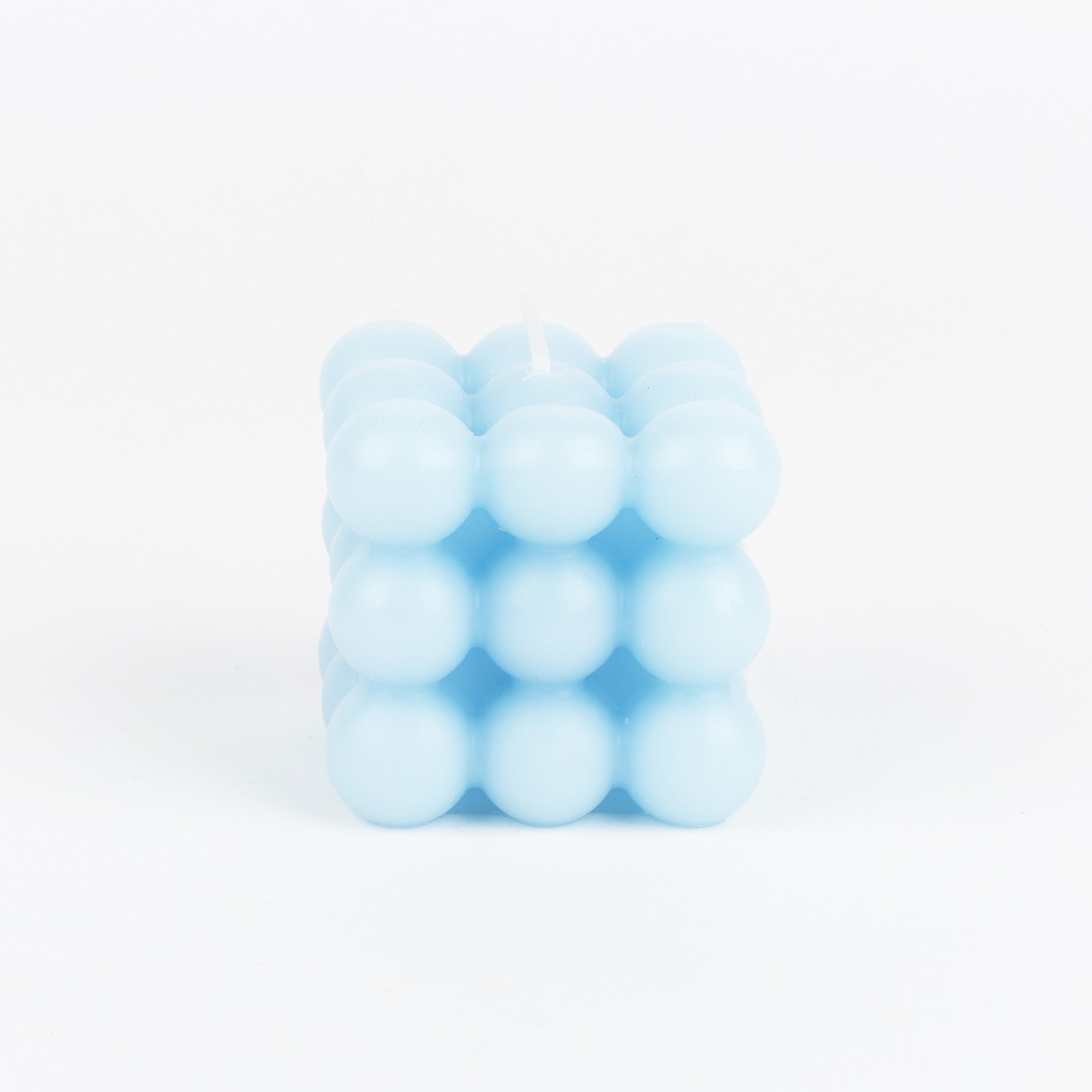 Vela decorativa azul Cubic 6x6cm
