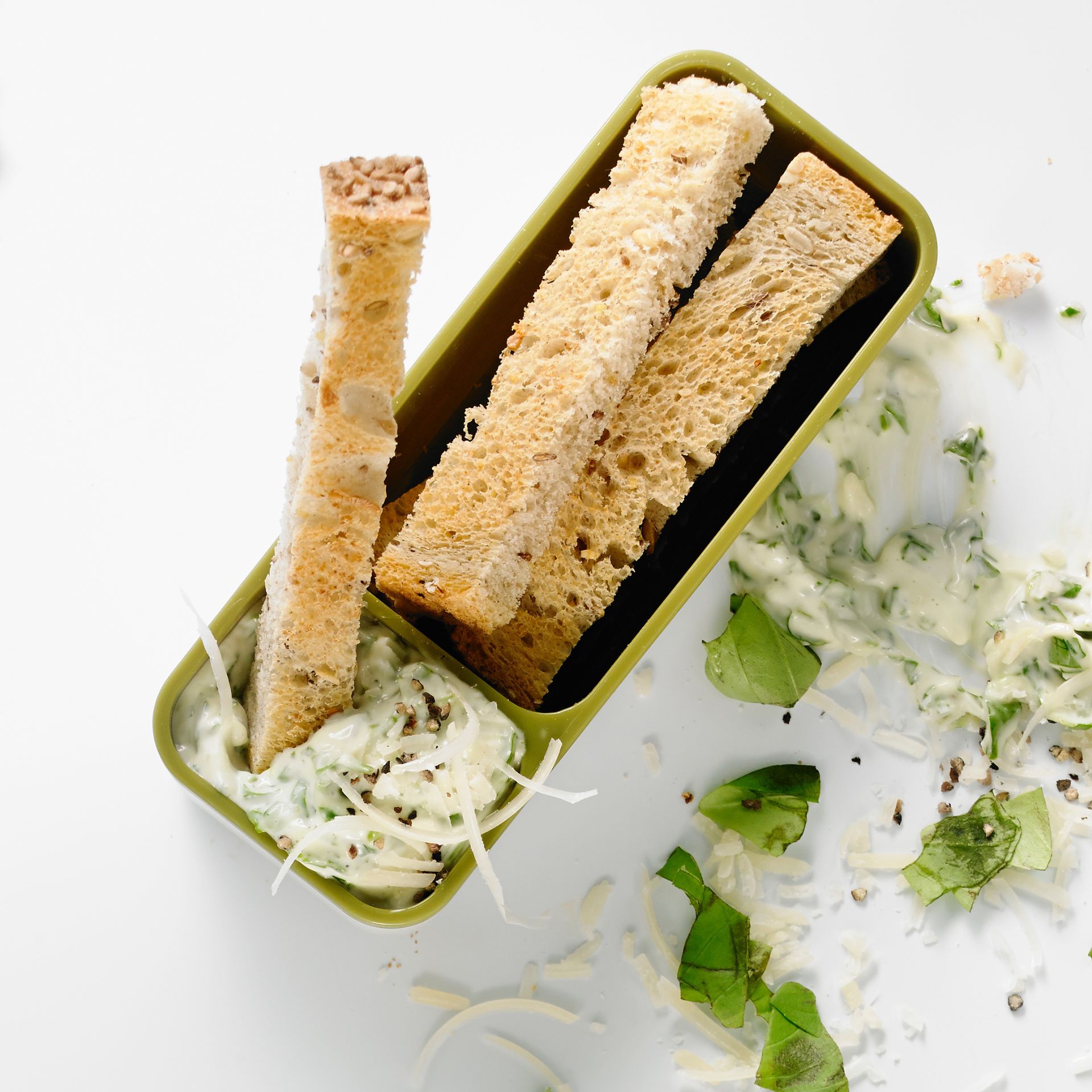 T&aacute;per de pl&aacute;stico rectangular con 2 compartimentos 15x6x4cm - 15/6cl