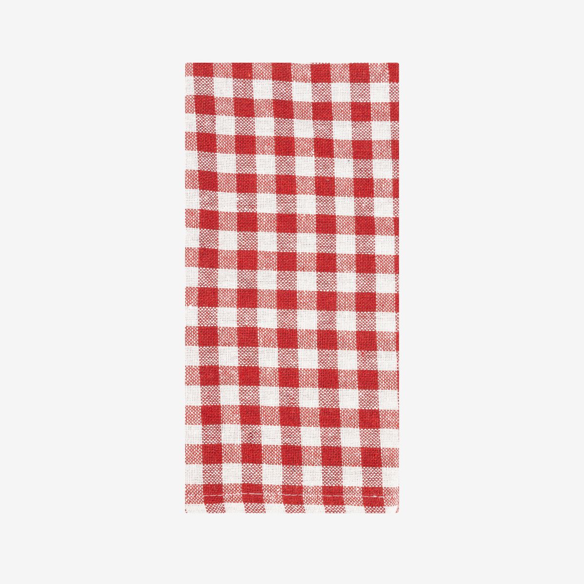 Set de 2 servilletas de algod&oacute;n rojo Vichy43x43cm