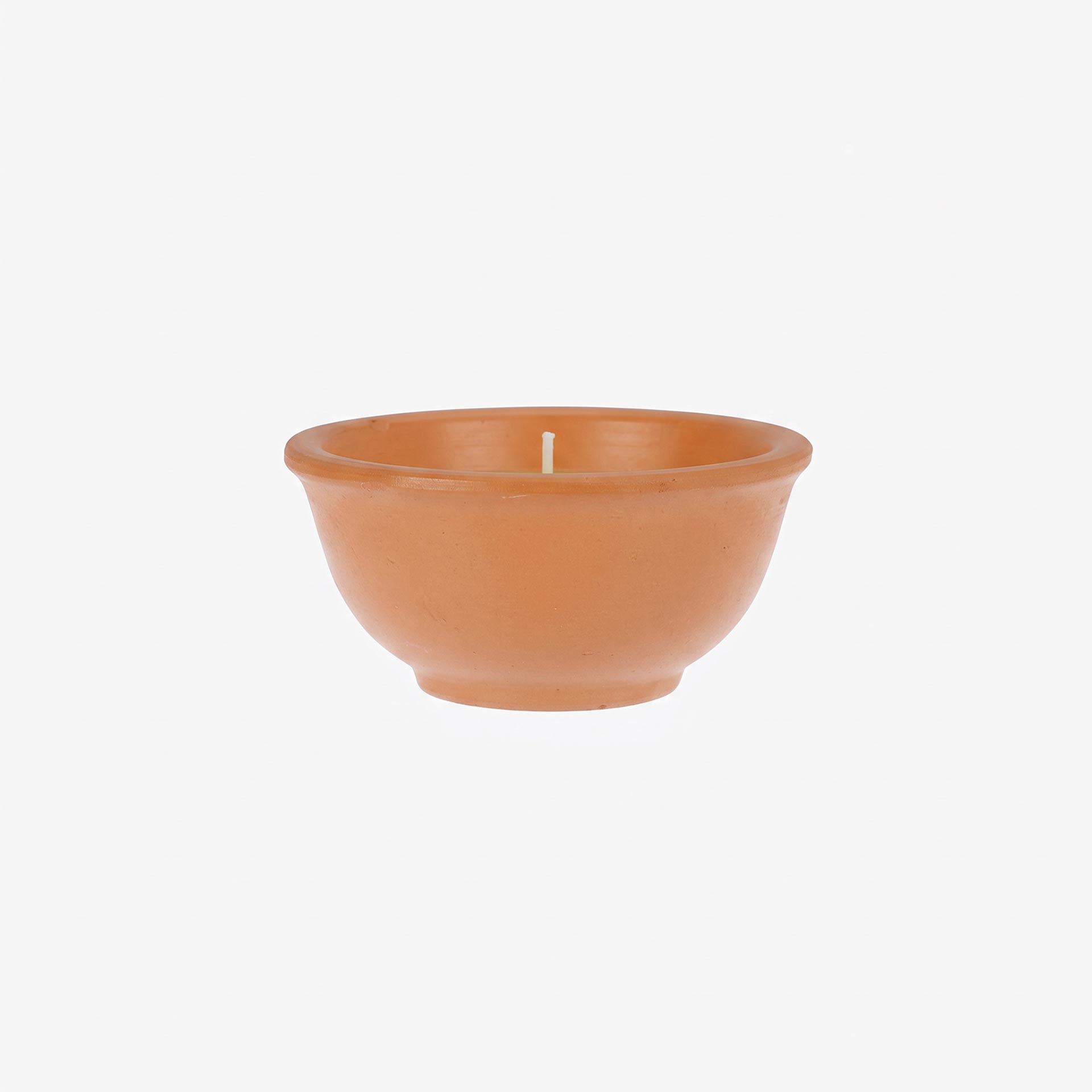 Vela de citronela amarilla de cera en maceta de terracota 11x5cm