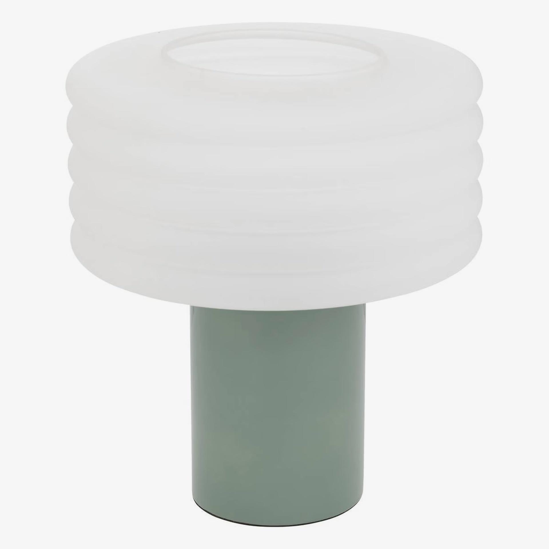 L&aacute;mpara de mesa Astor de vidrio verde 36cm