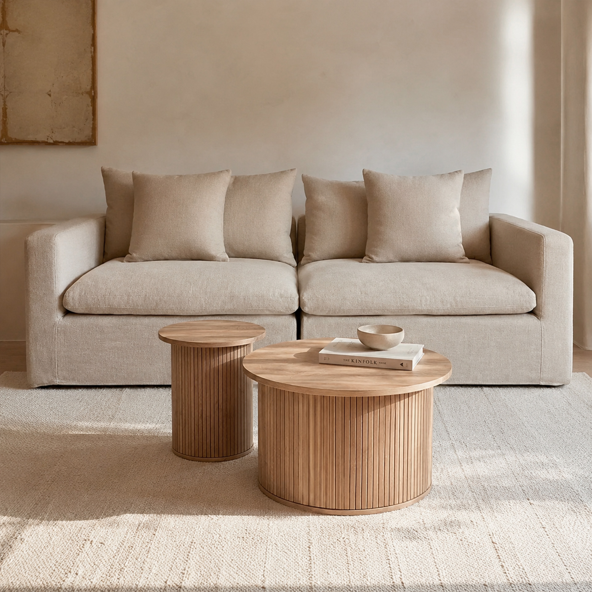 Mesa auxiliar de madera MDF Tulia &Oslash;60x45cm
